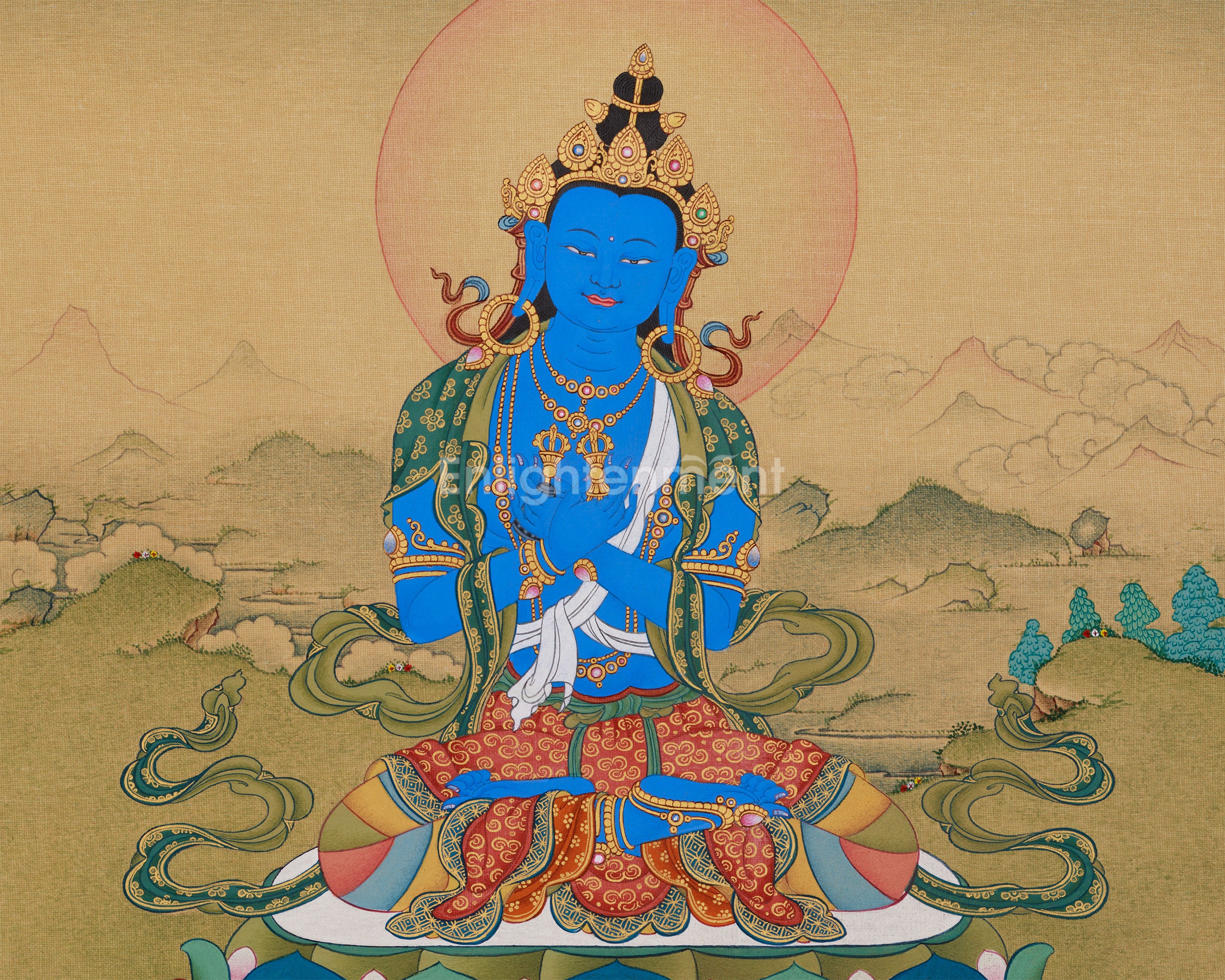 Buddha Vajradhara Thangka | Wisdom and Compassion | Karma Gadri Style