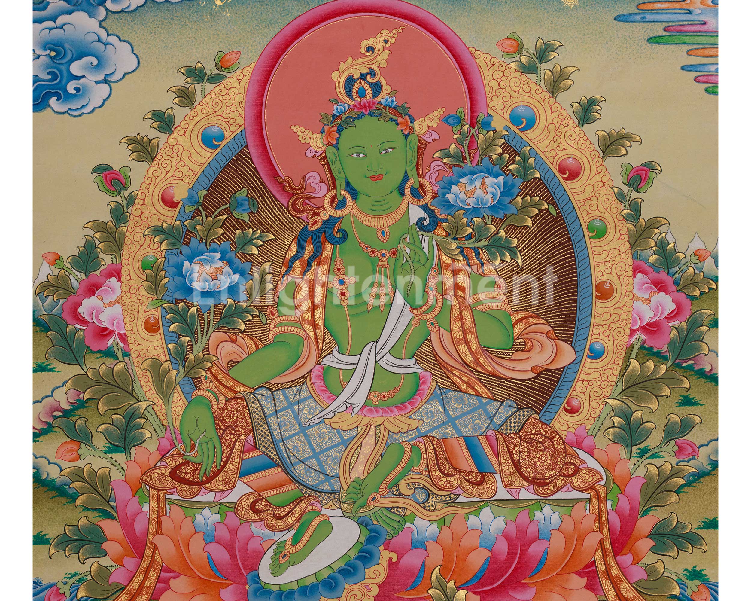 Vajrayana Deity Green Tara Art | Mother of Liberation | Swift Compassion Deity