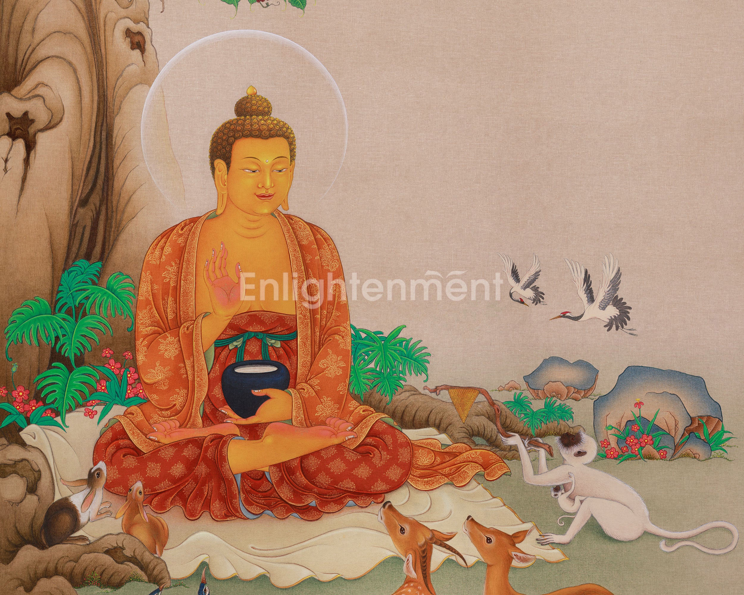 Historical Siddhartha Gautama Buddha Thangka | Dharma Teacher Shakyamuni Buddha