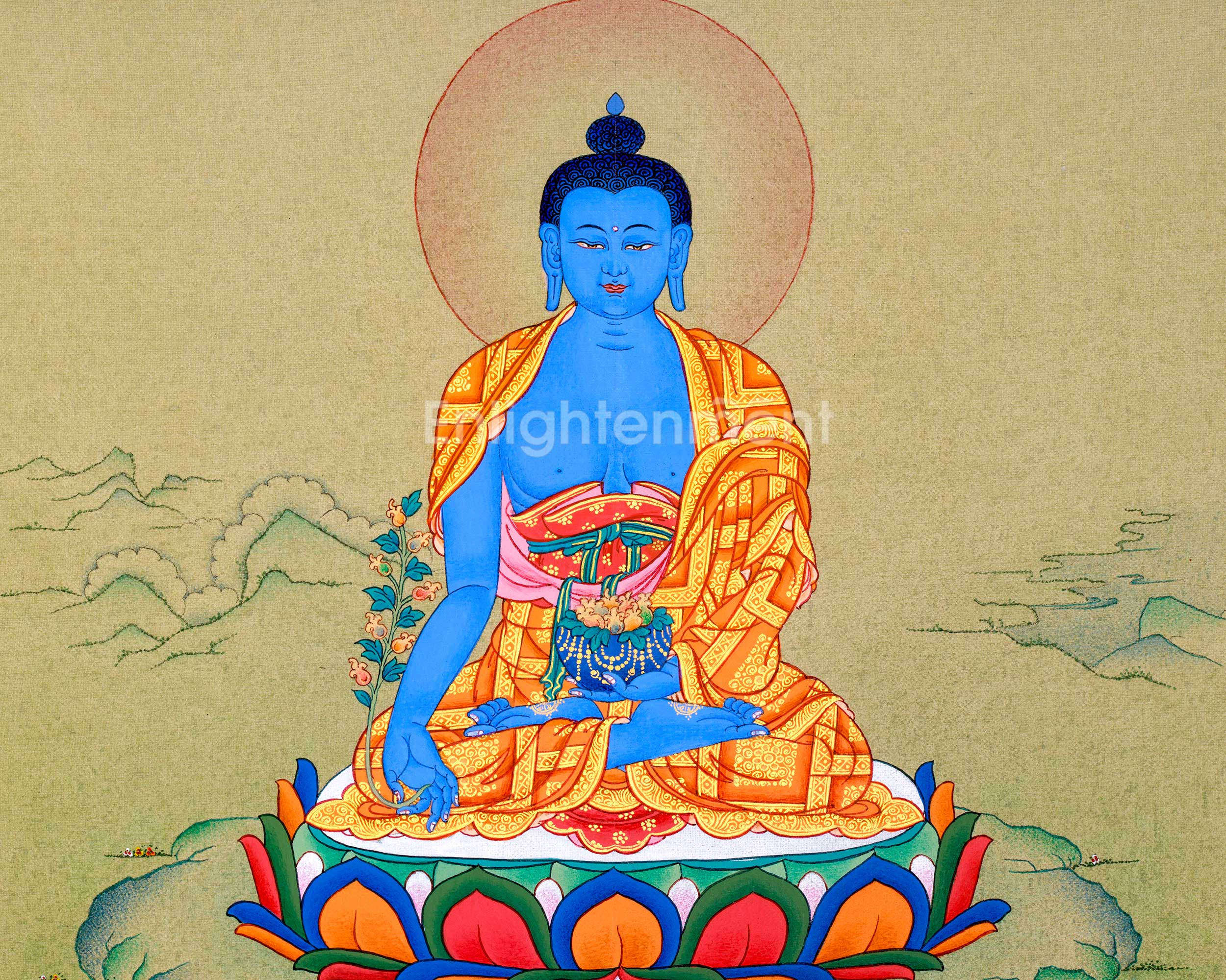 Healing Blue Medicine Buddha Thangka