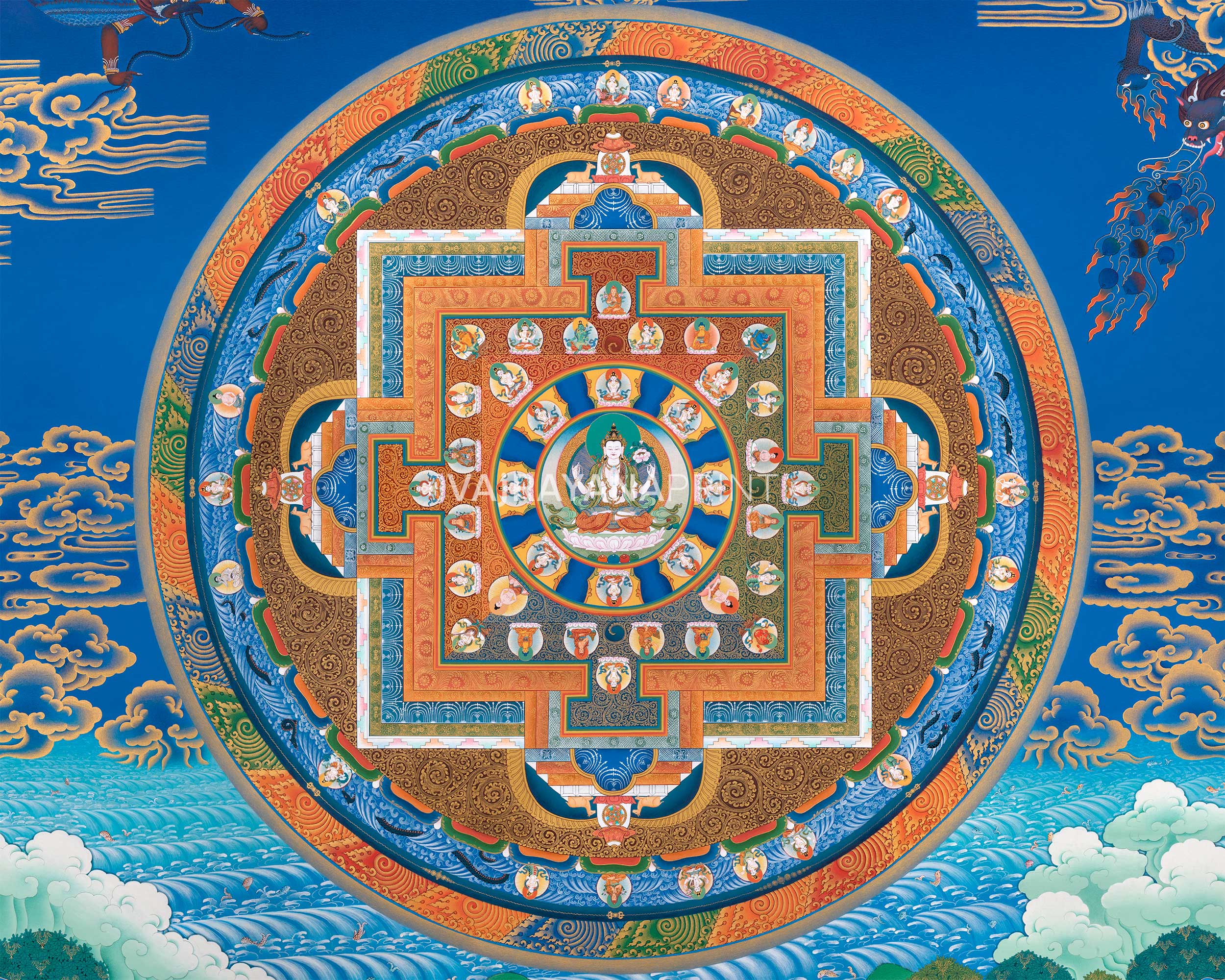 Chenresig Mandala Thangka Print