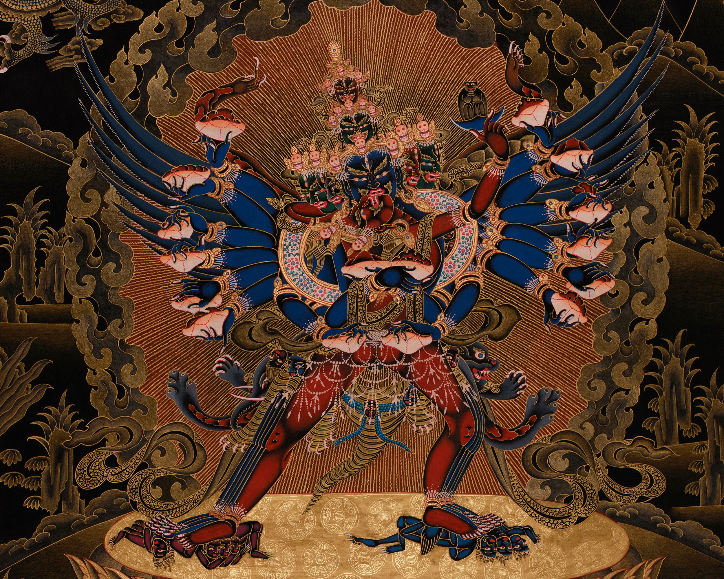 Wrathful Chemchok Heruka with Consort | Deity of Transformation and Liberation