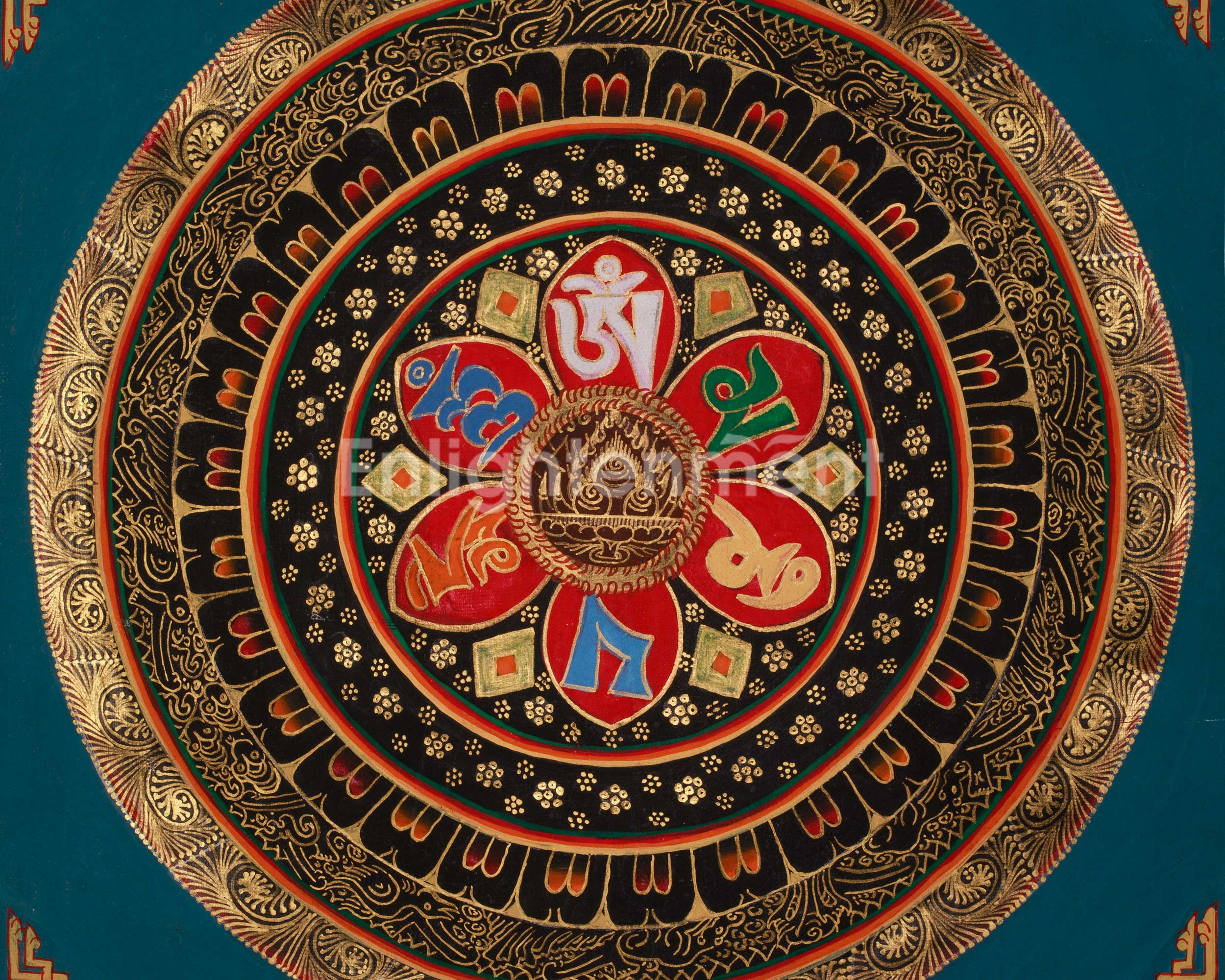Healing Mantra Mandala Thangka | Spiritual Visualization | Sacred Buddhist Artwork