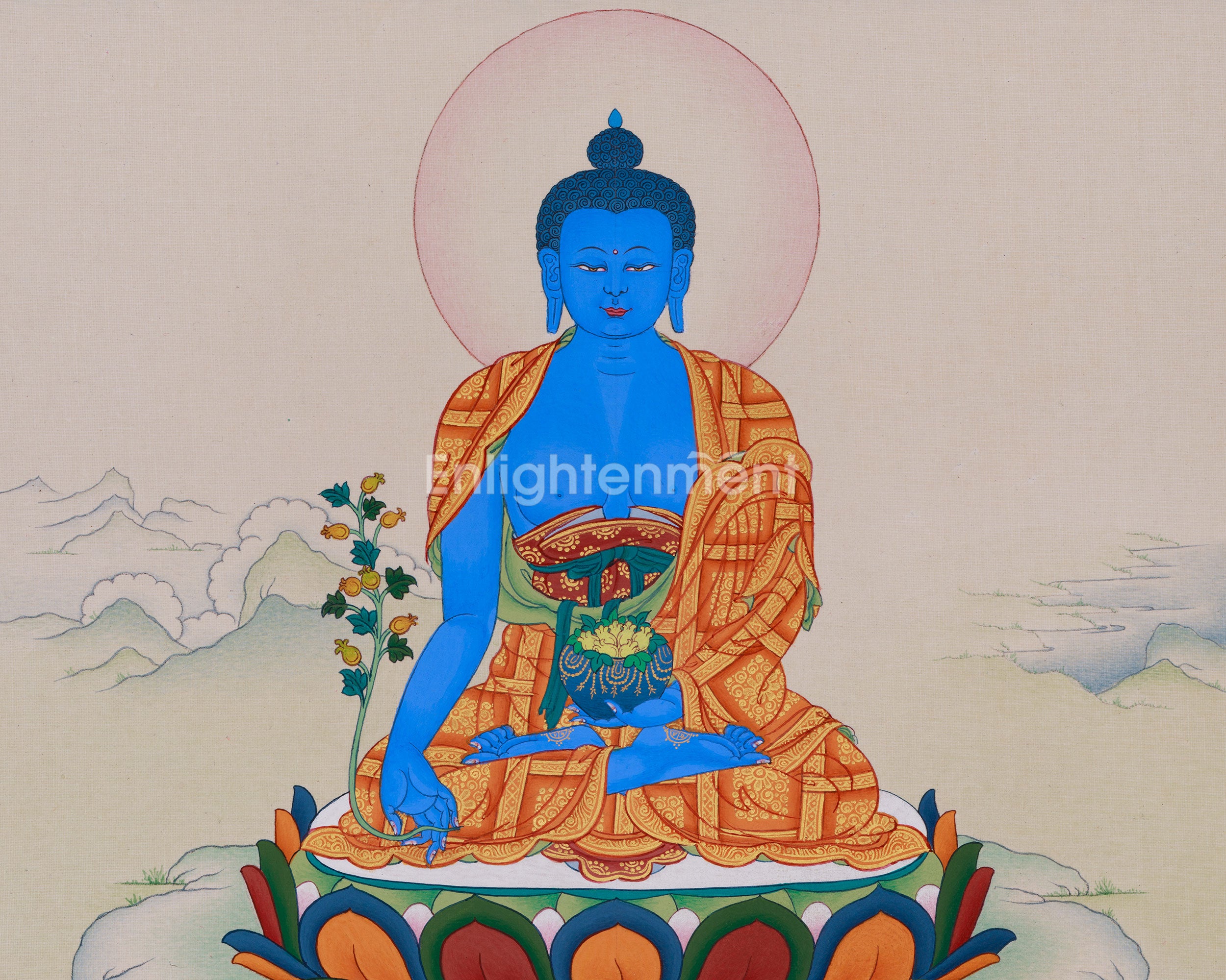 Buddha of Health, Bhaisajyaguru Thangka | The Healing Buddha in Sacred Tibetan Art