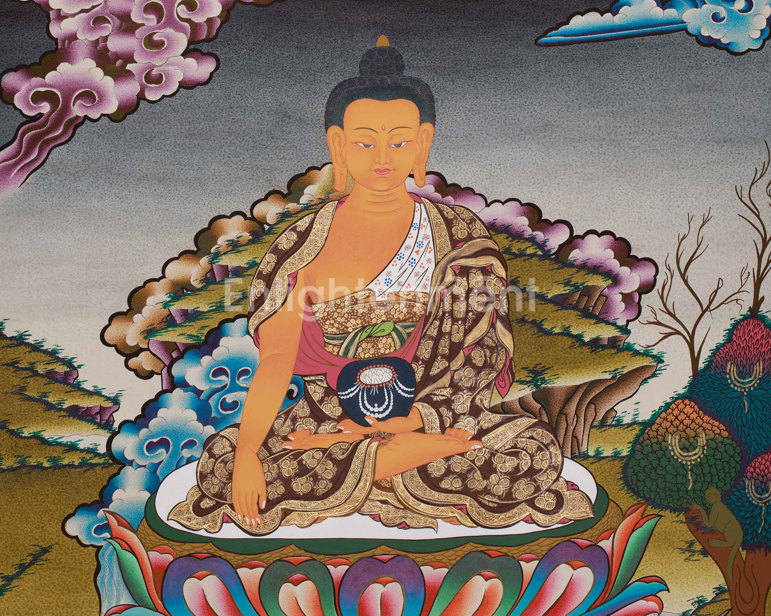 Shakyamuni Buddha Thanka | A Sacred Representation of the Buddha’s Enlightenment