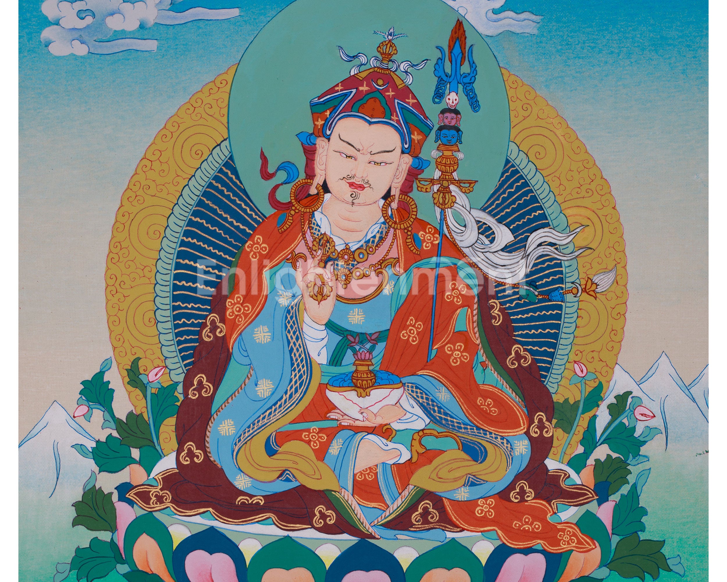 Precious Master Guru Rinpoche Thangka | Easing Royal Posture