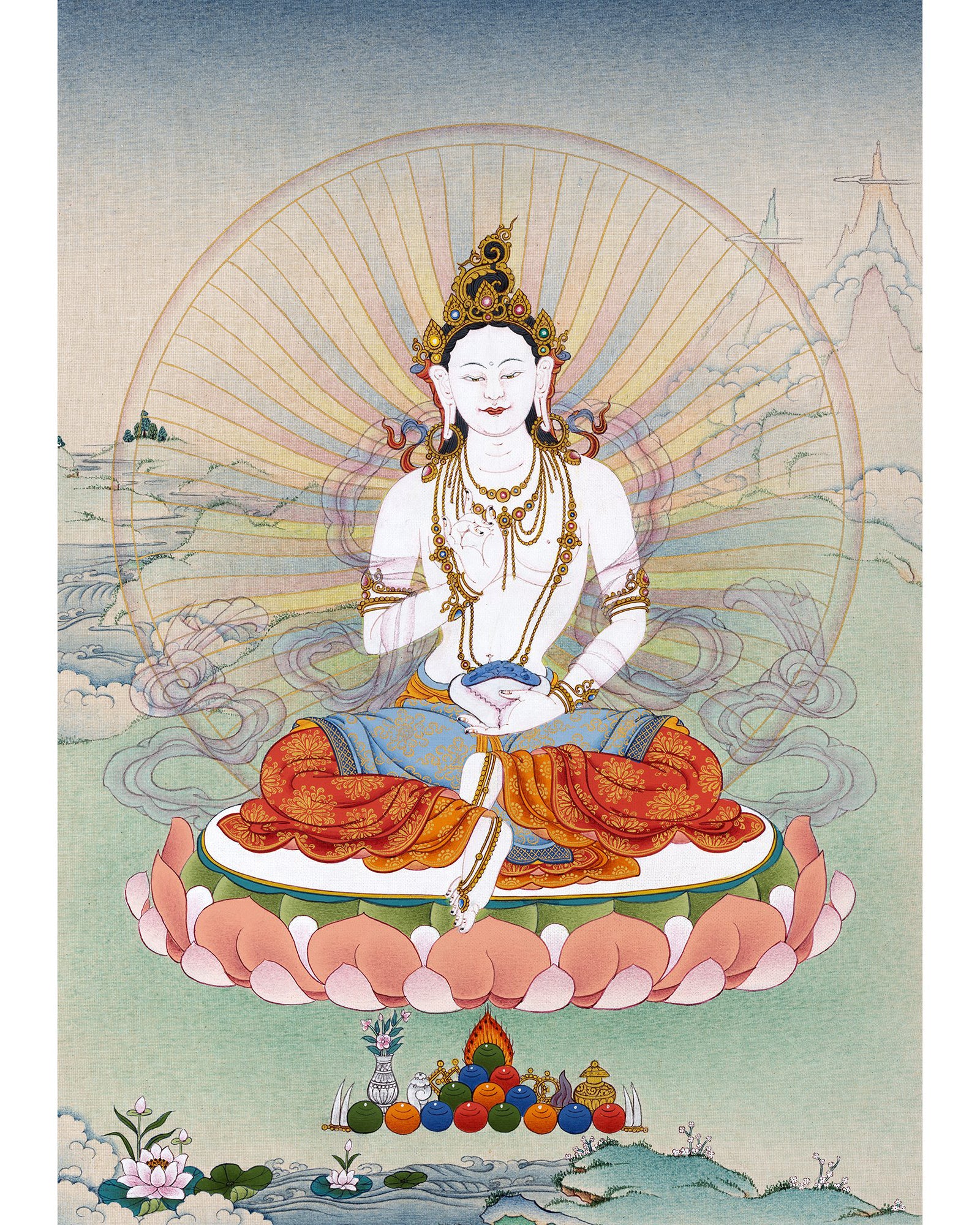 Yeshe Tsogyal | Wisdom Dakini | Handpainted Tibetan Thangka