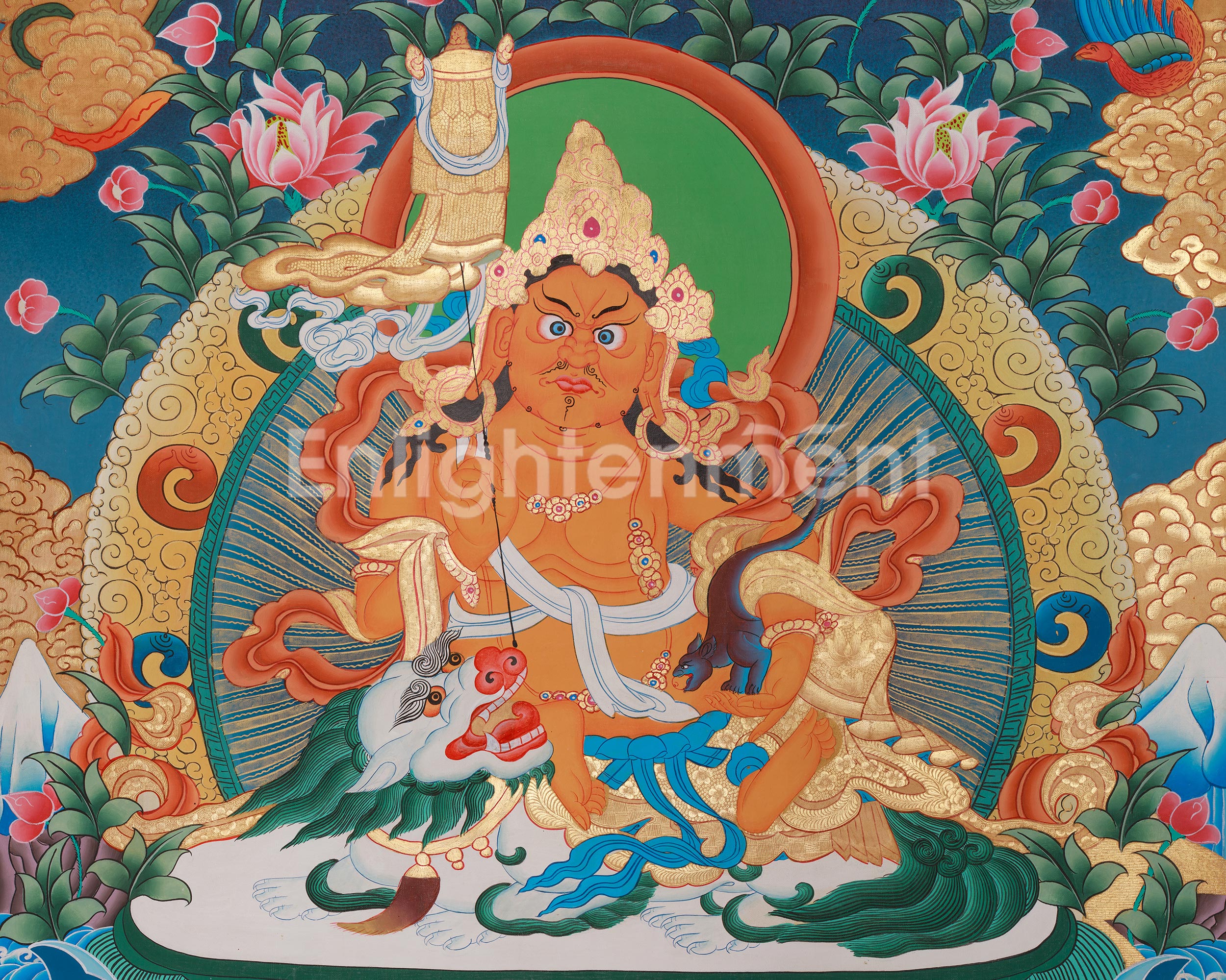 Traditional Thangka of Namtoshe | Deity of Wealth And Prosperity In Tibetan Buddhism