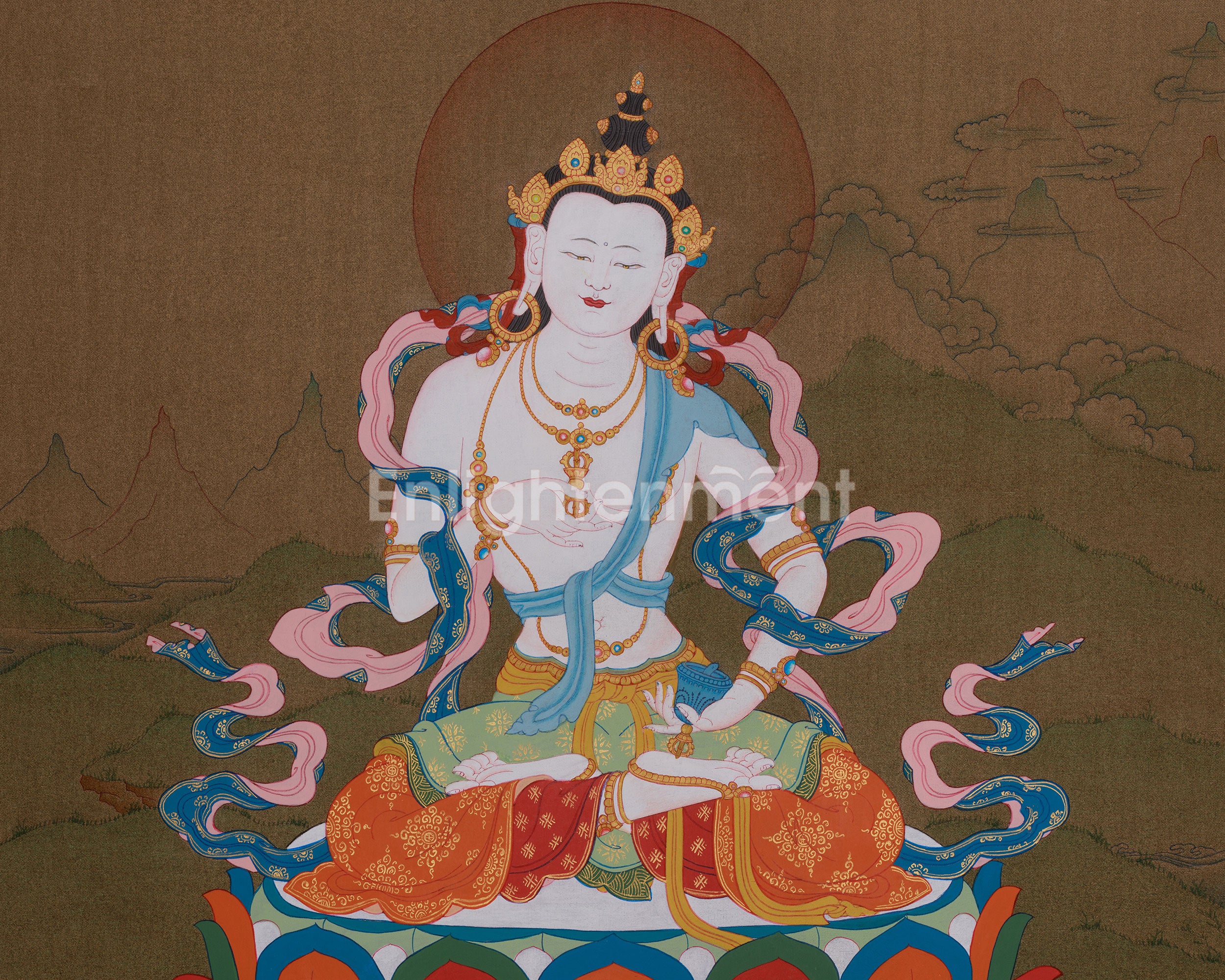 Hand Painted Vajrasattva Thangka | Symbolizing Purity, Wisdom, and Spiritual Renewal