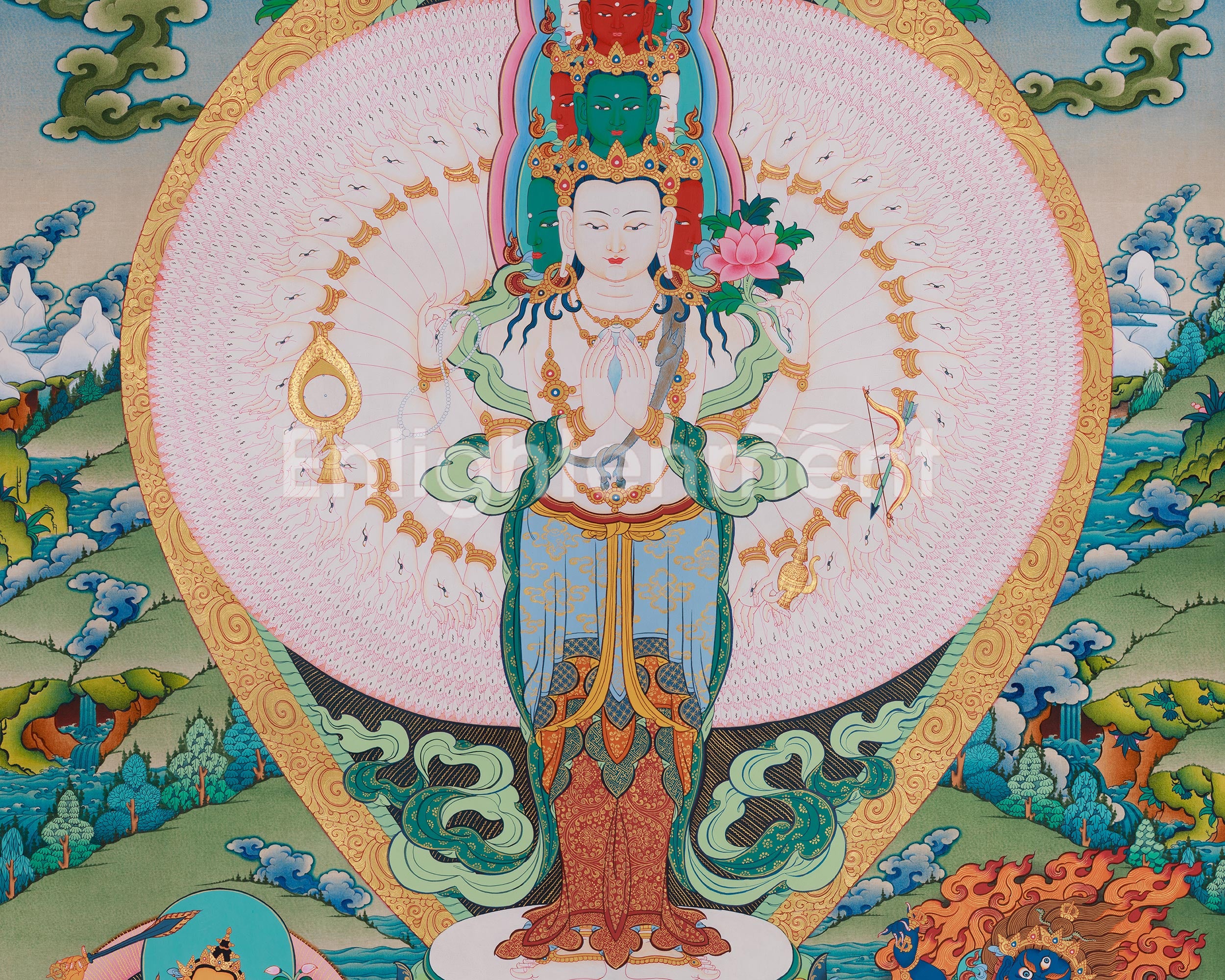 1000 Armed Chenrezig With Other Deities | Infinite Compassion and Enlightenment