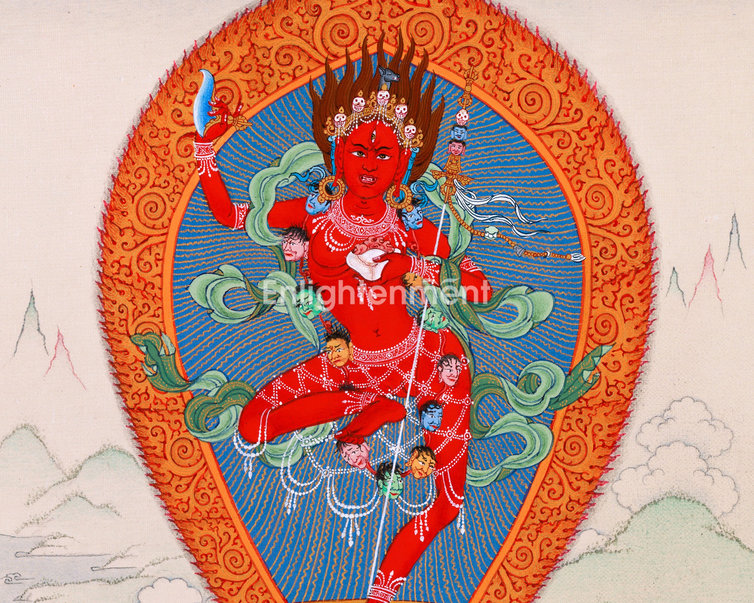 Heruka Vajravarahi Thangka | Embrace the Sacred Divine Dorje Phagmo Feminine Energy