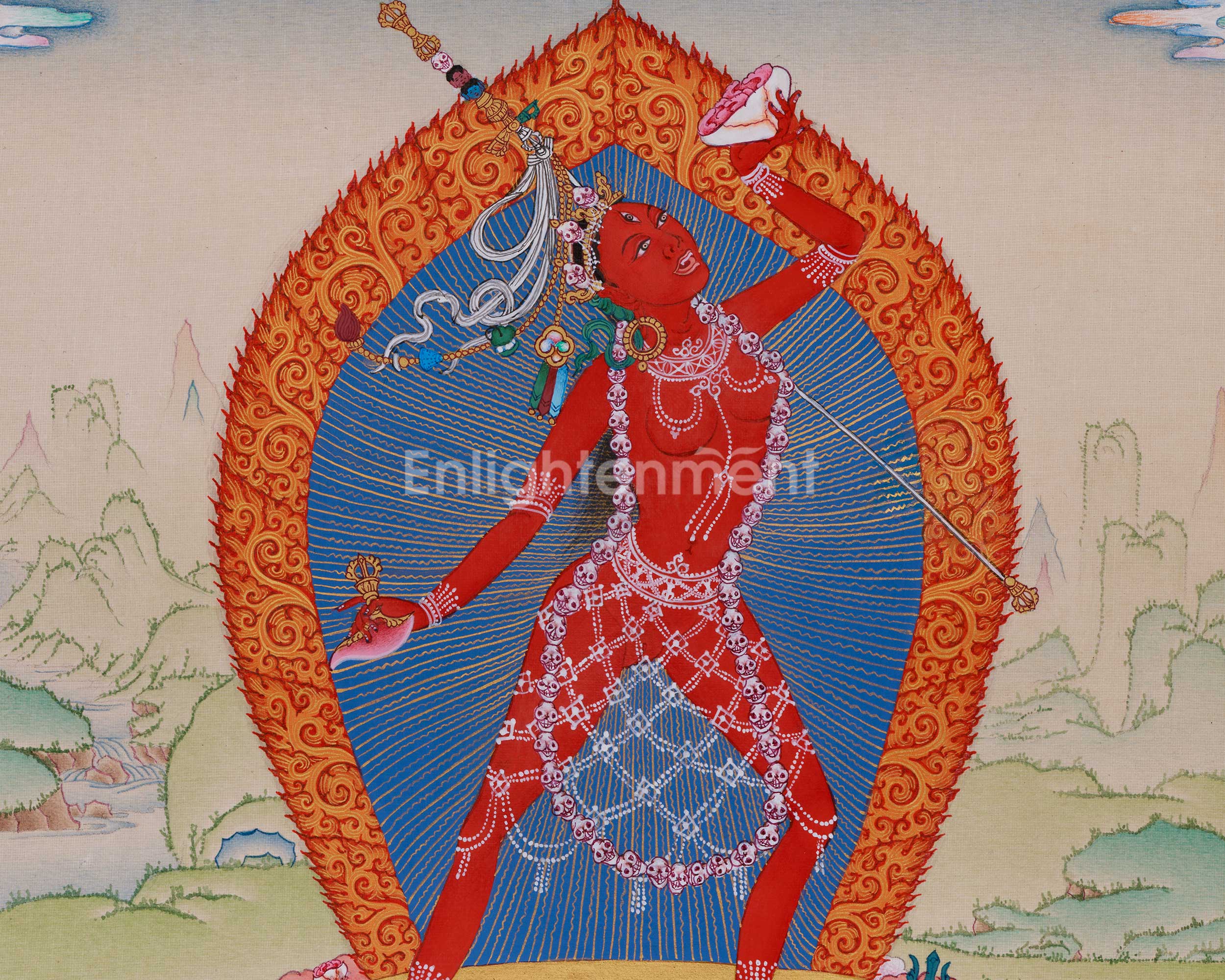Tibetan Vajrayogini Painting | Tantric Goddess of Wisdom and Power
