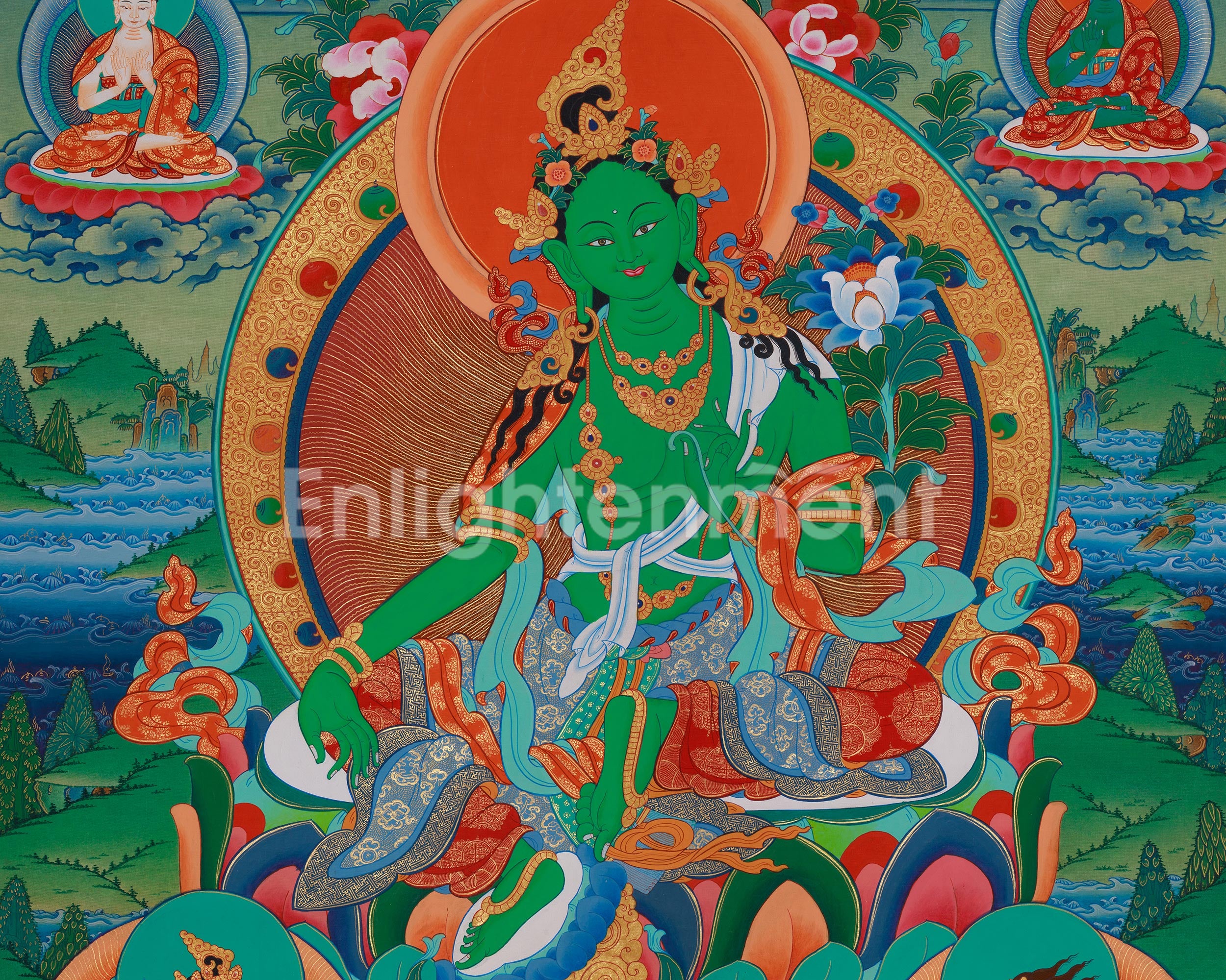 Sacred Goddess Green Tara Thangka | Compassion and Protection Deity