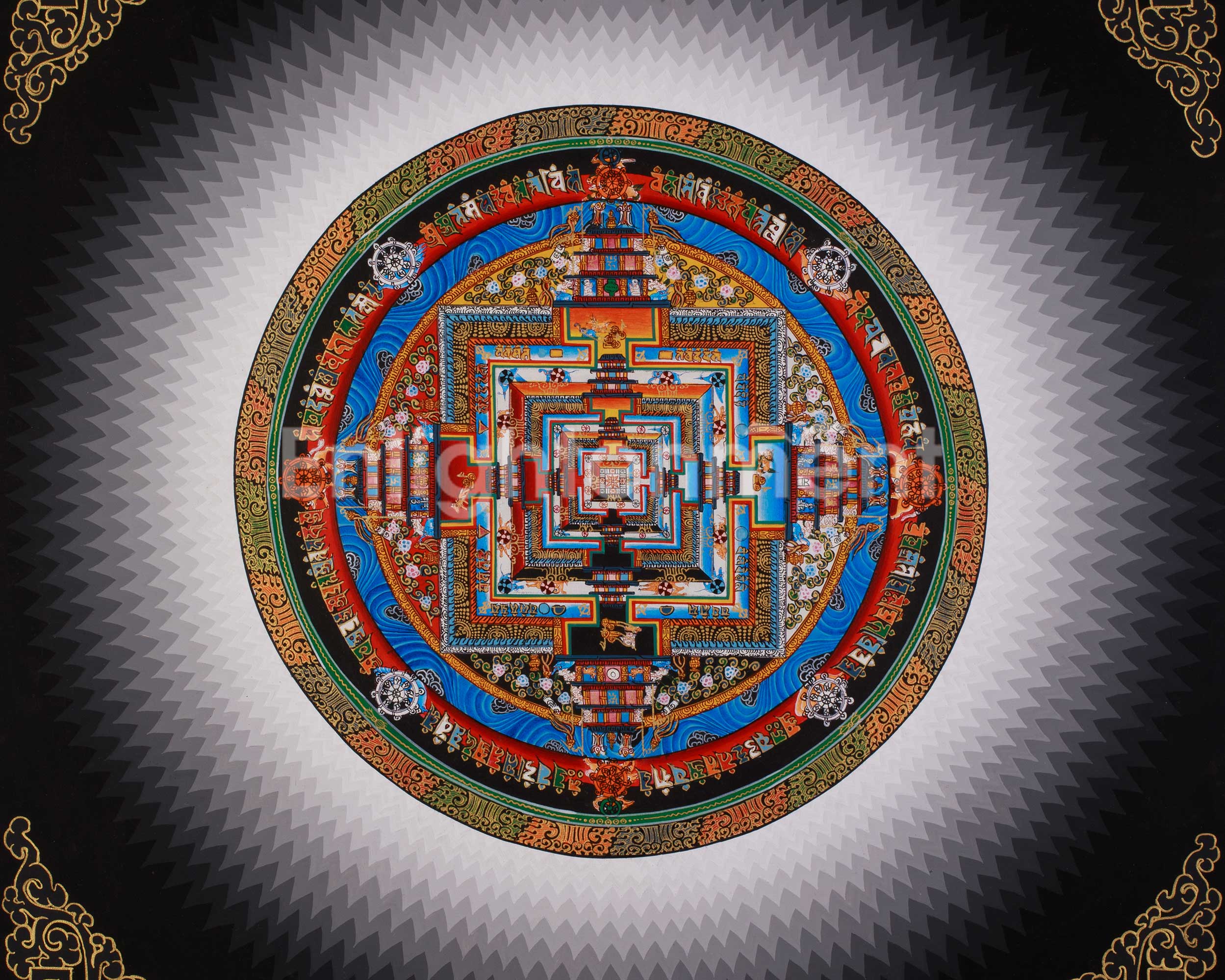 Kalachakra Mandala Spiritual Art | Sacred Tibetan Buddhist Meditation Artwork