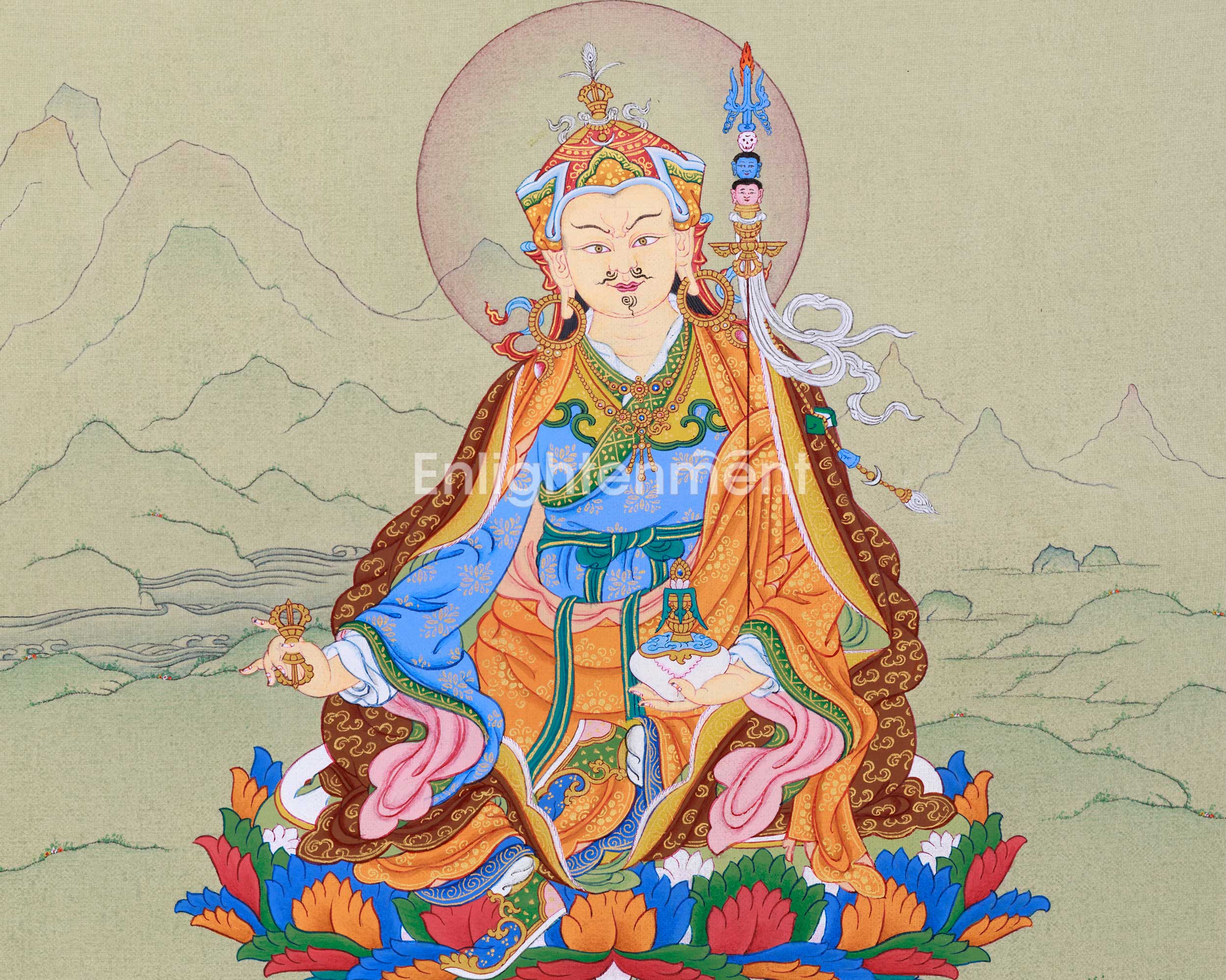 Traditional Art Of Guru Padmasambhava | Tibetan Thangka Painting | The Lotus Born Master