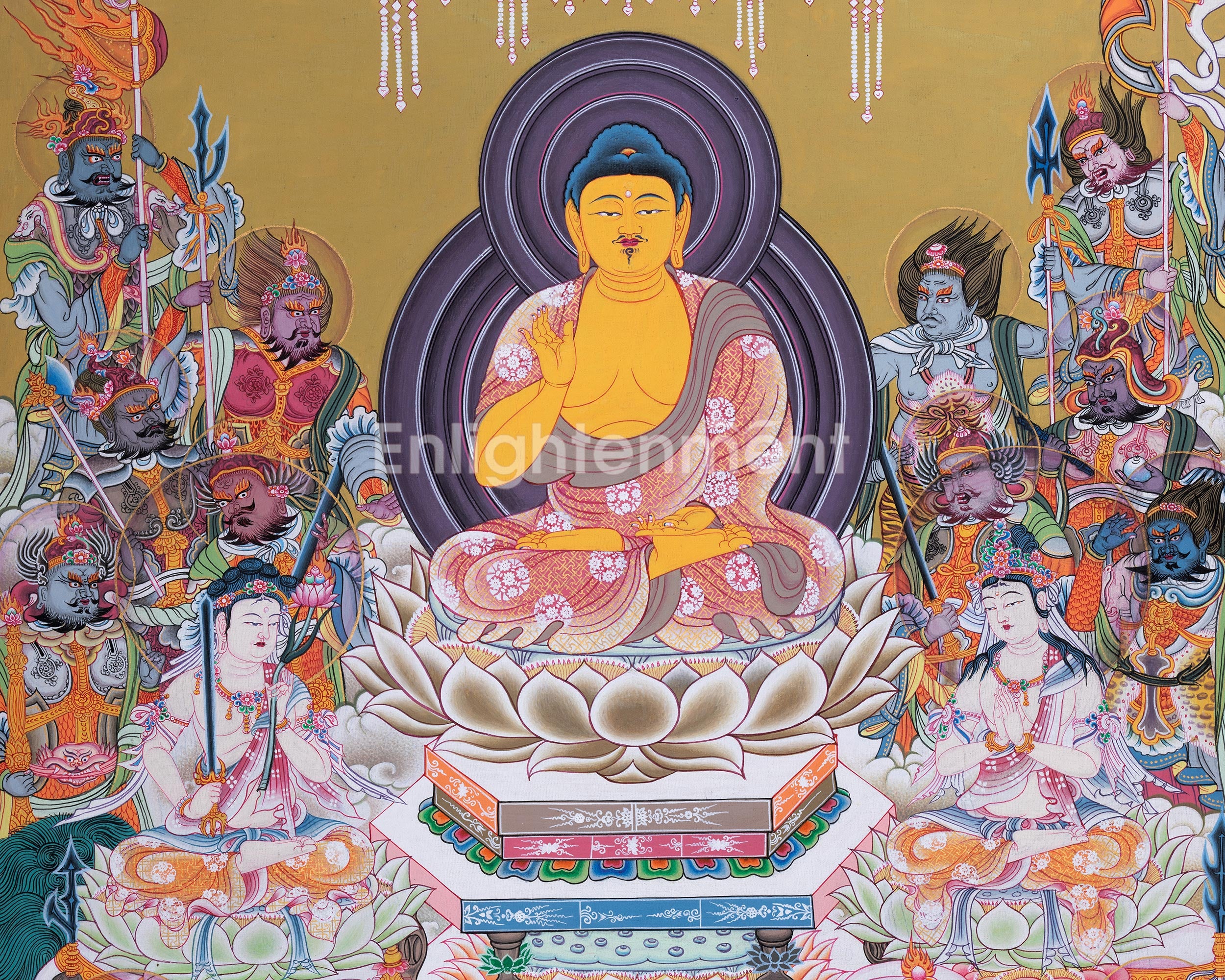 Japanese Style Buddha Thangka | Religious Painting Shrine Room Decor