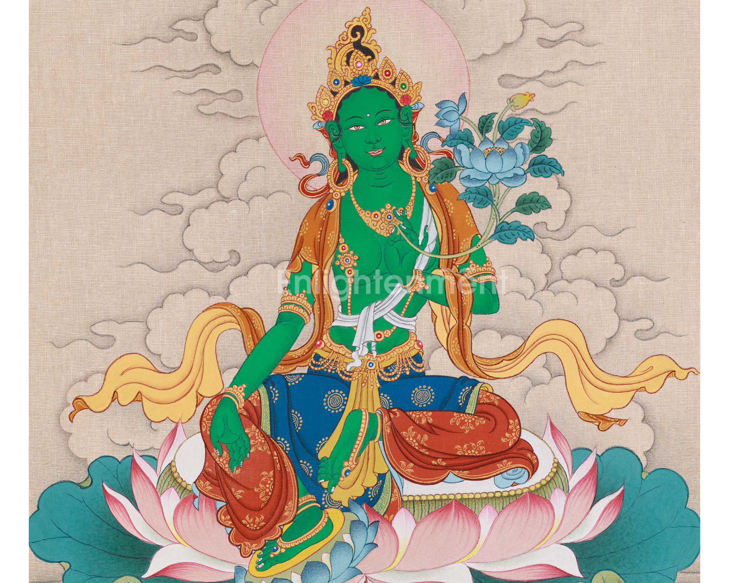 Compassion Green Tara Thangka | A Sacred Representation of Protection and Healing