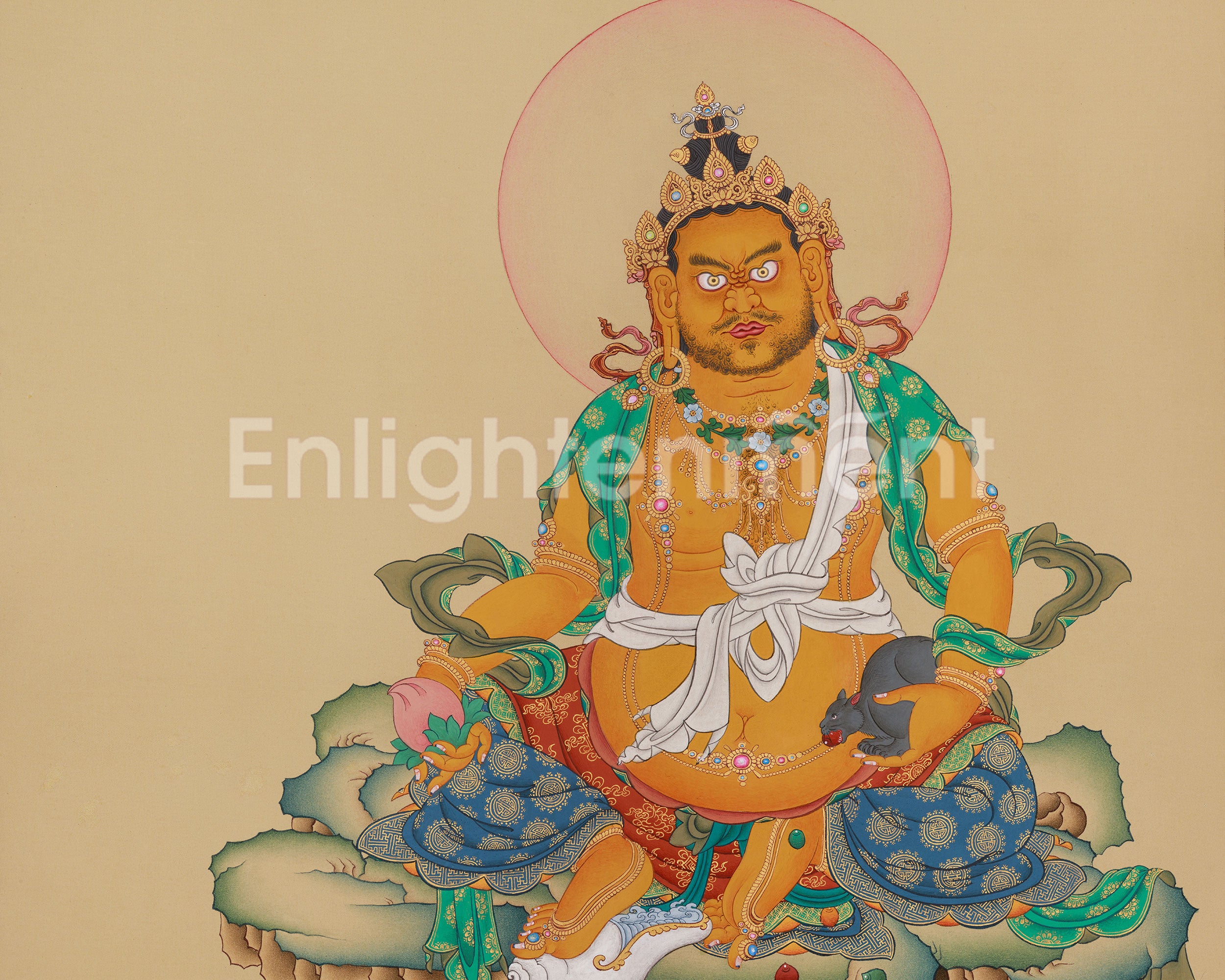 Himalayan Dzambhala Artwork | Wealth Deity | Buddhist Prosperity Artwork