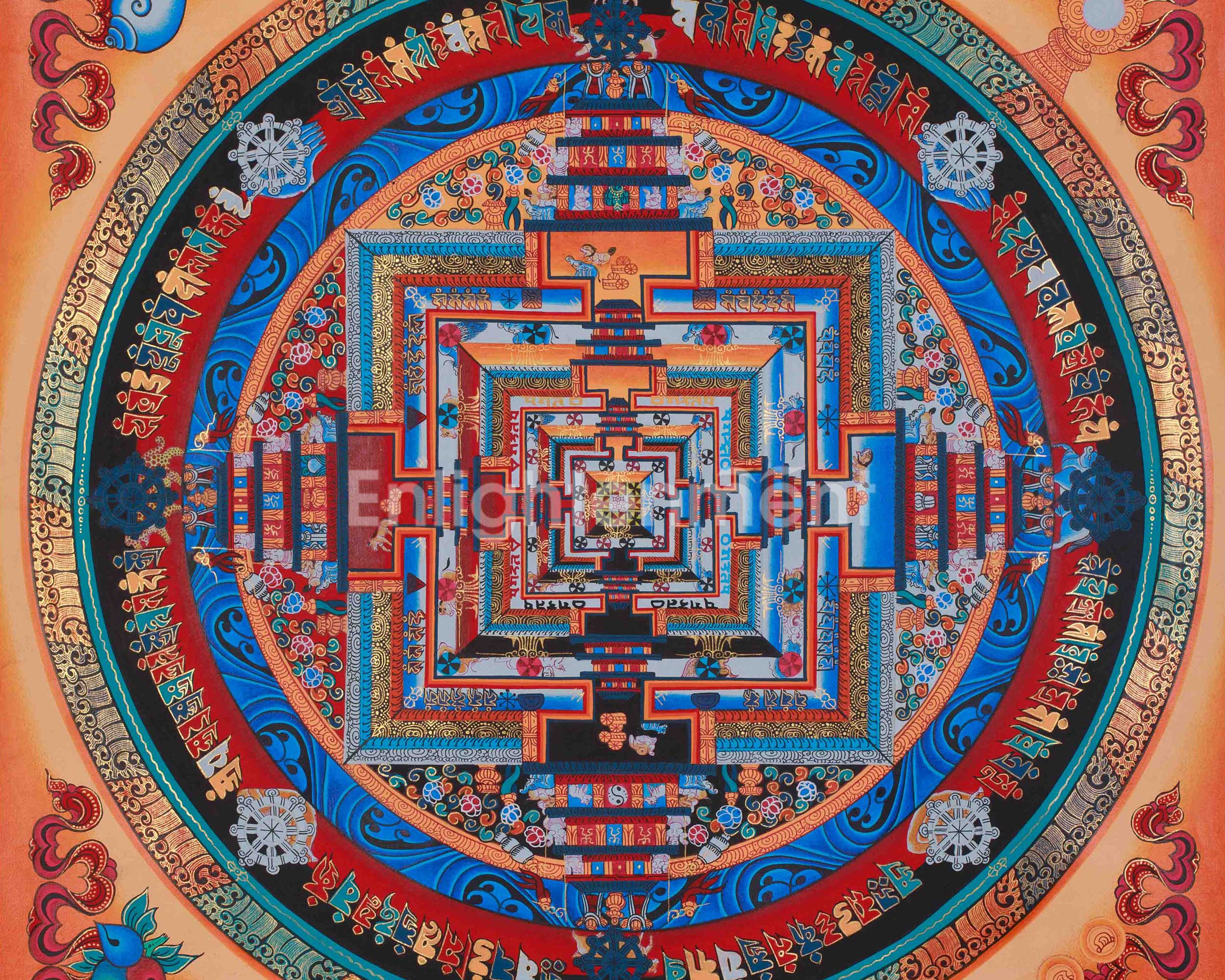 Vajrayana Kalachakra Mandala Art | Wheel of Time Buddhist Thangka
