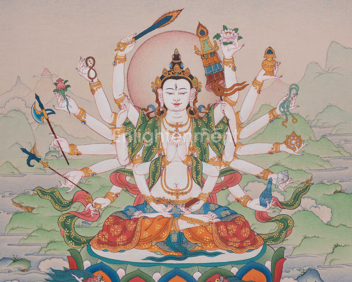 Hand-Painted Cundi Thangka | Mother of Seven Kotis of Buddhas