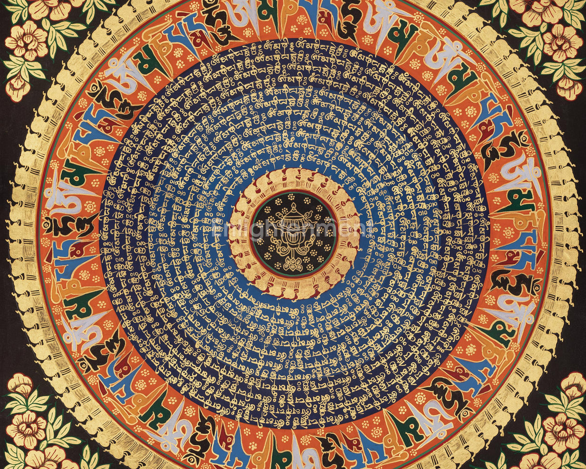 Treasure Vase Mantra Mandala | Sacred Art of Abundance and Auspicious Blessings