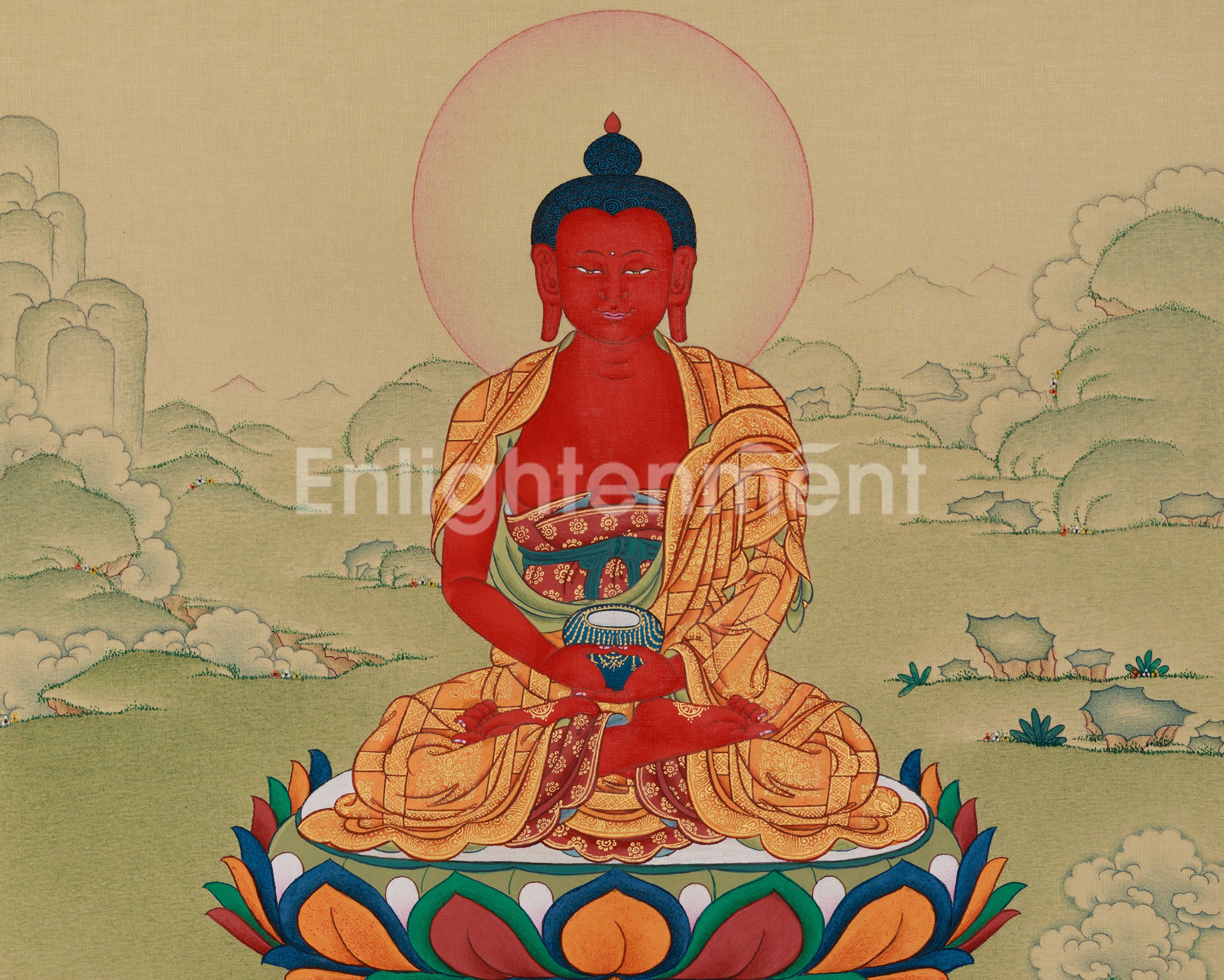 Hand-Painted Sacred Amida Buddha | Compassion & Enlightenment