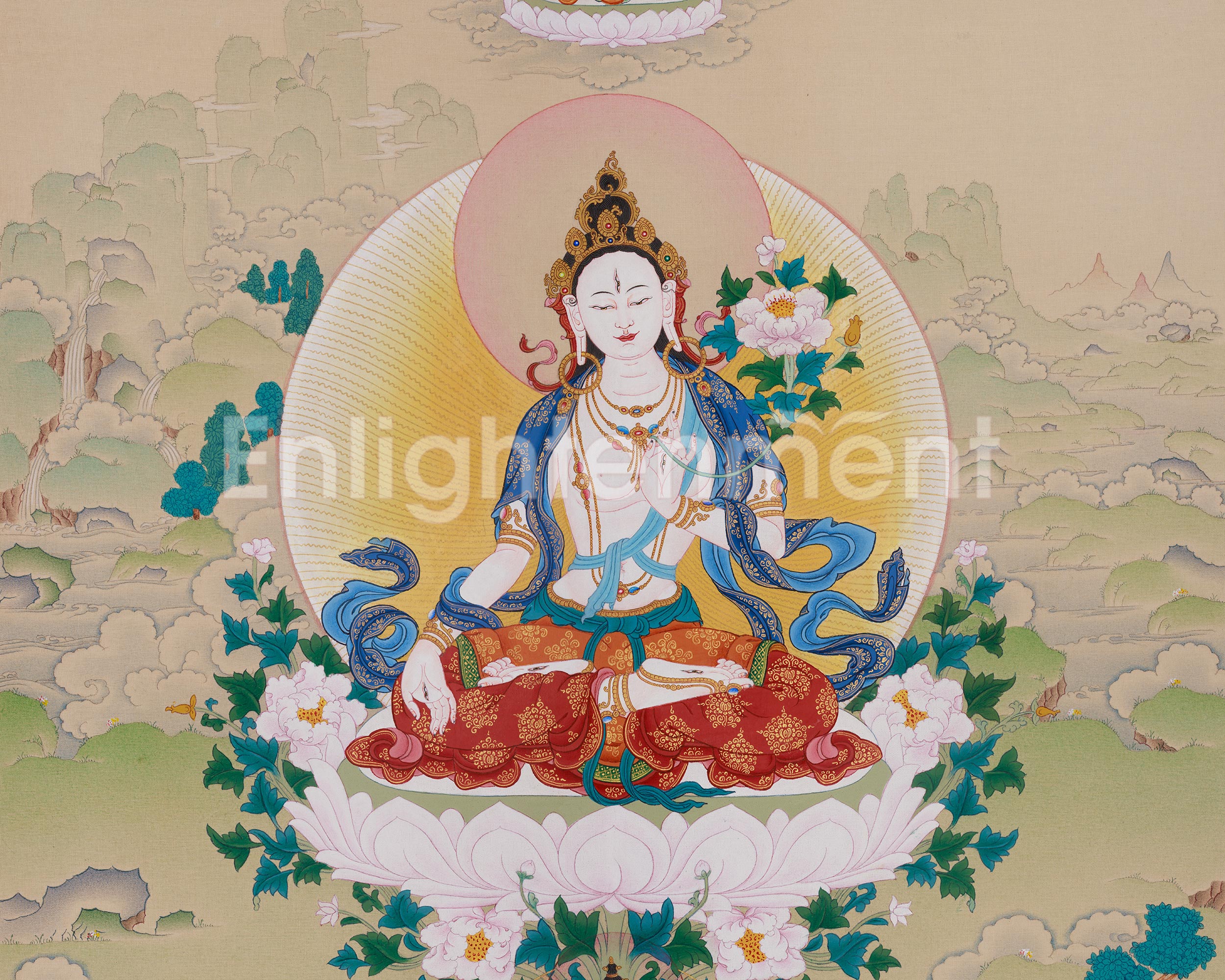 White Tara Tibetan Art | Compassion Goddess | Seven Eyed Goddess