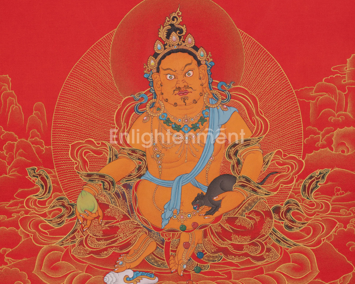 Dzambhala Tibetan Buddhist Art | Buddhist Deity of Wealth, Prosperity, And Compassionate Abundance
