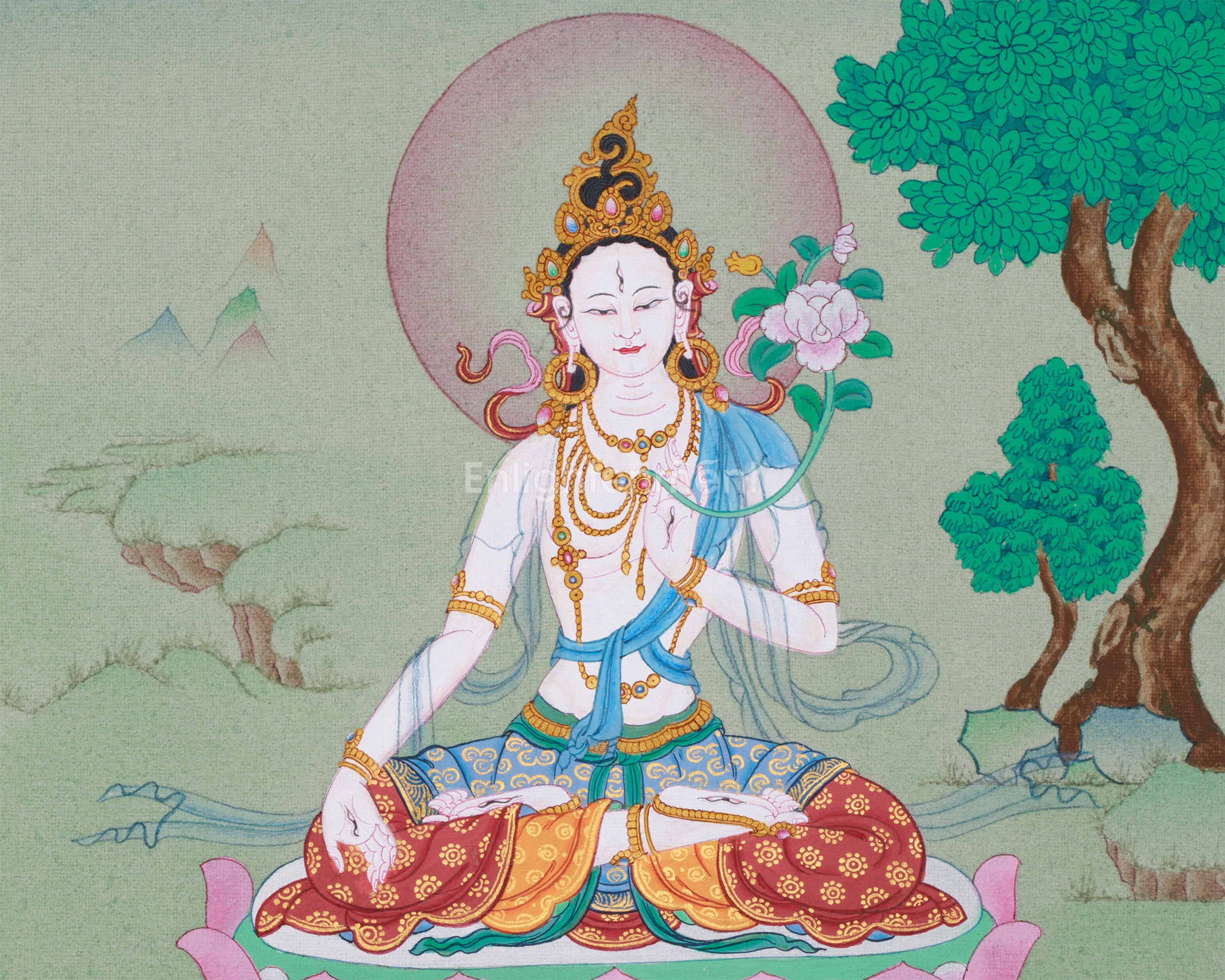 Healing and Longevity Goddess Tara | White Dolma Thangka