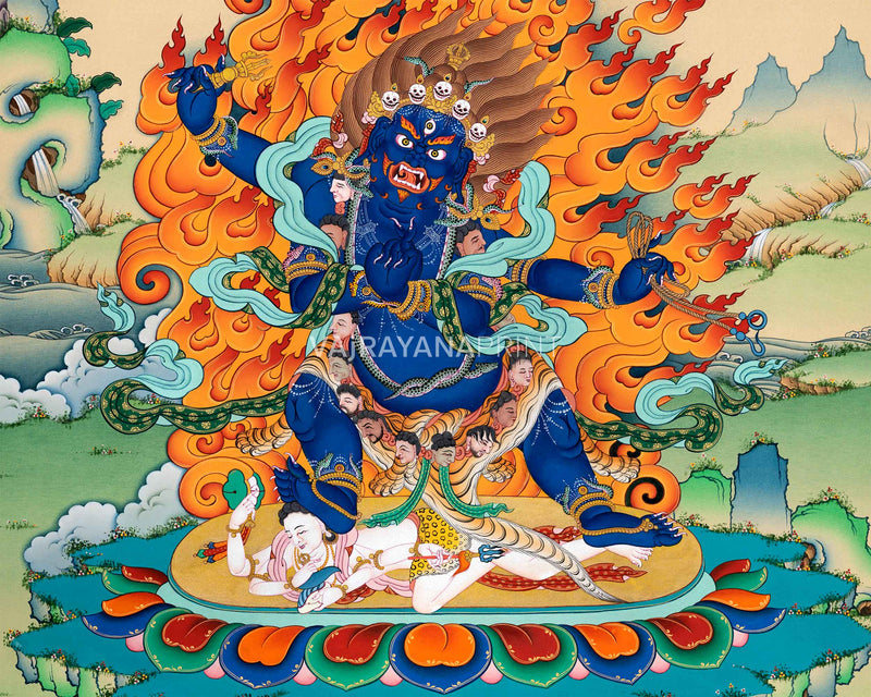 Vajrapani Thangka Print's Fearless Aura | Fearless and Mighty | Thangka Print for Spiritual Strength