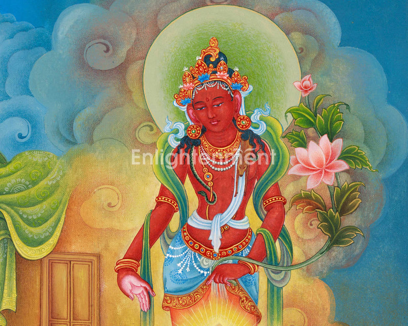 Compassionate Avalokiteshvara Thangka | Hand Painted Chenresig Thangka | Radiant Bodhisattva
