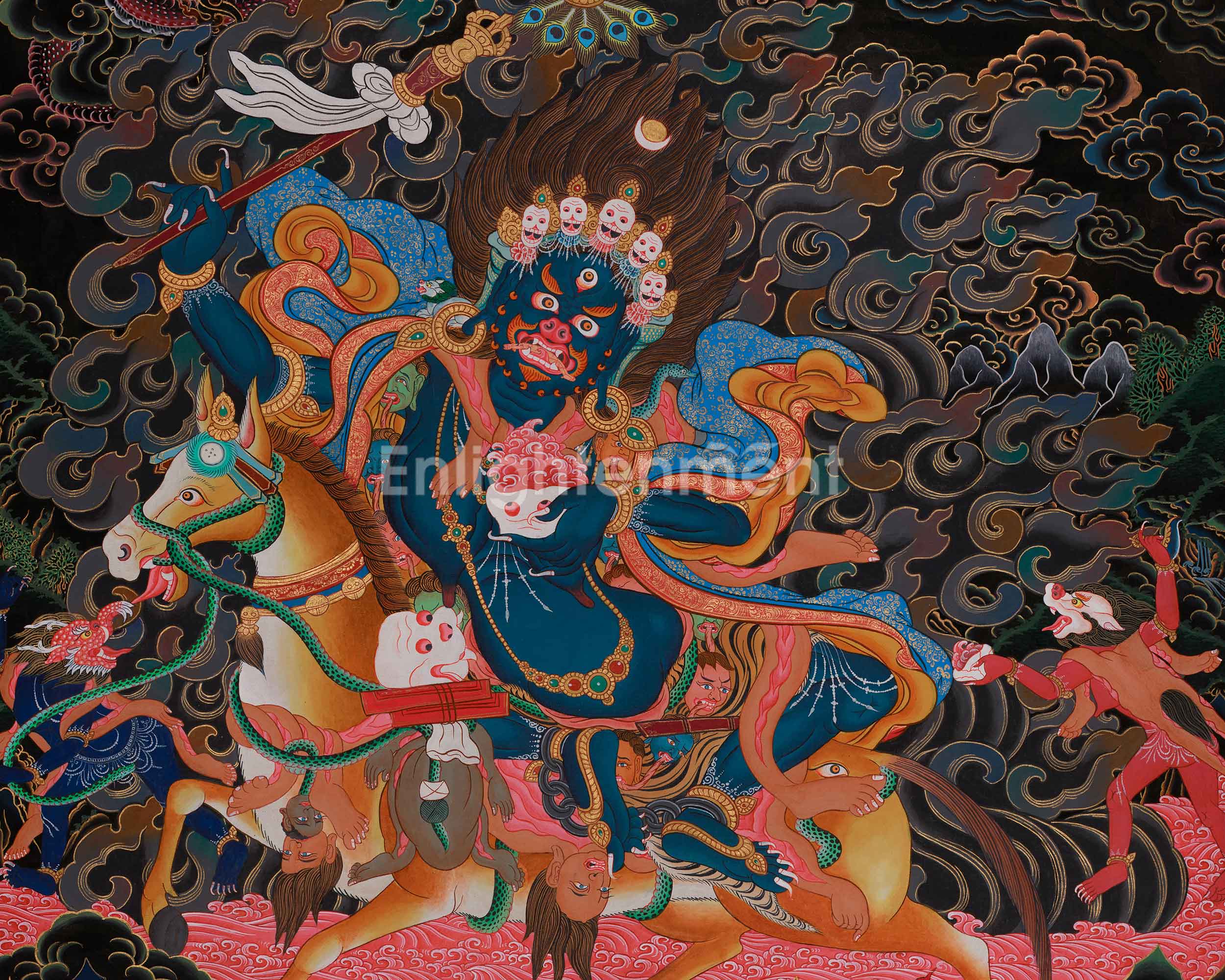 Palden Lhamo Painting | Wrathful Dharma Protector | Vajrayana Buddhist Deity