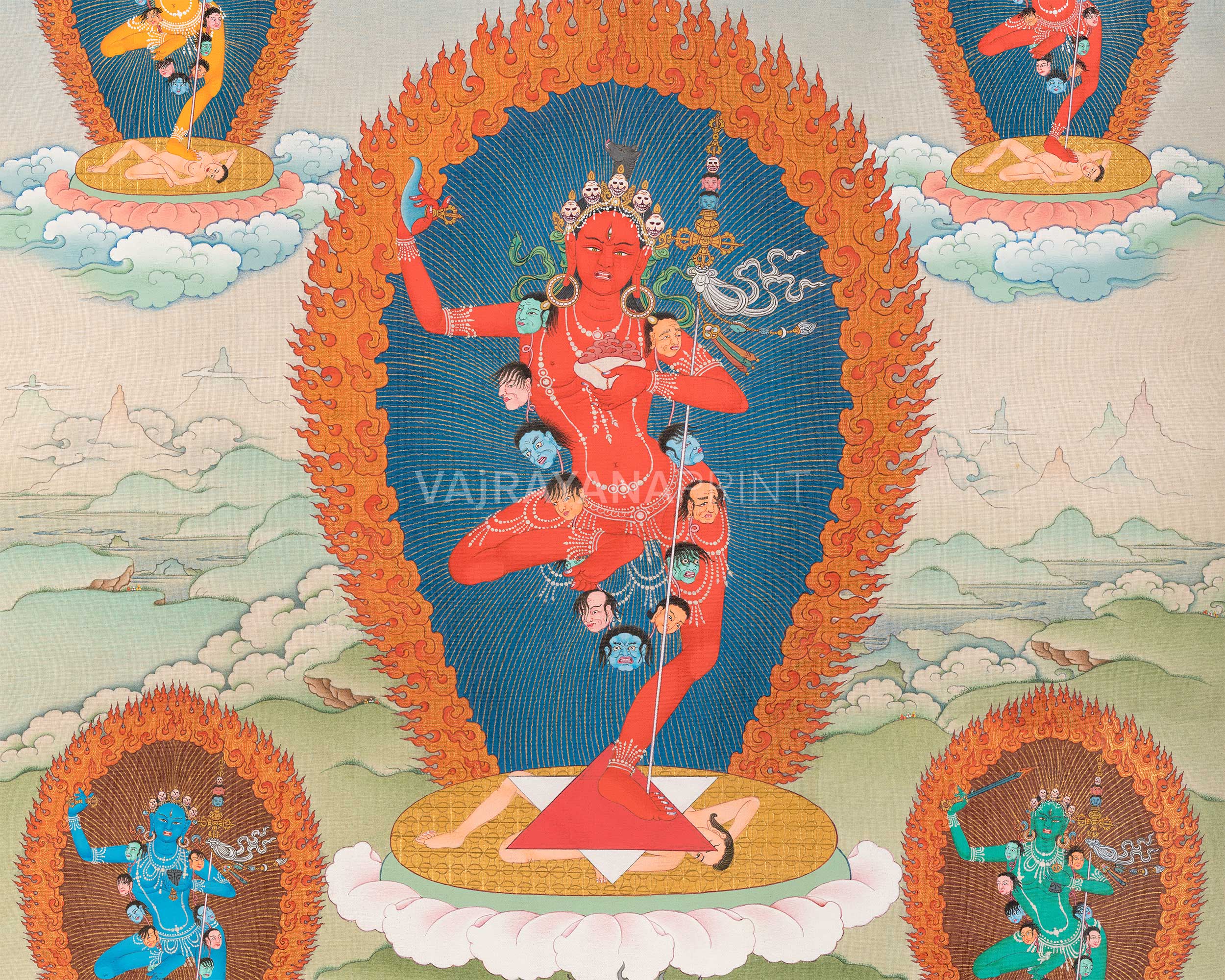 Thangka Print Of Dorje Phagmo | Thunderbolt Goddess | Spiritual Gift Ideas
