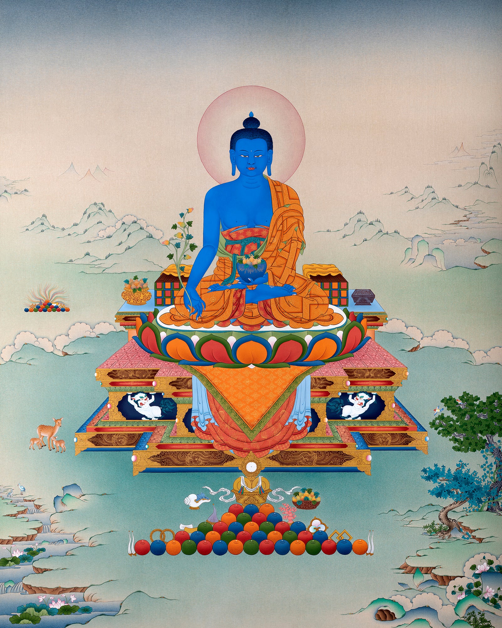Medicine Buddha Thangka | Hand Painted Tibetan Art