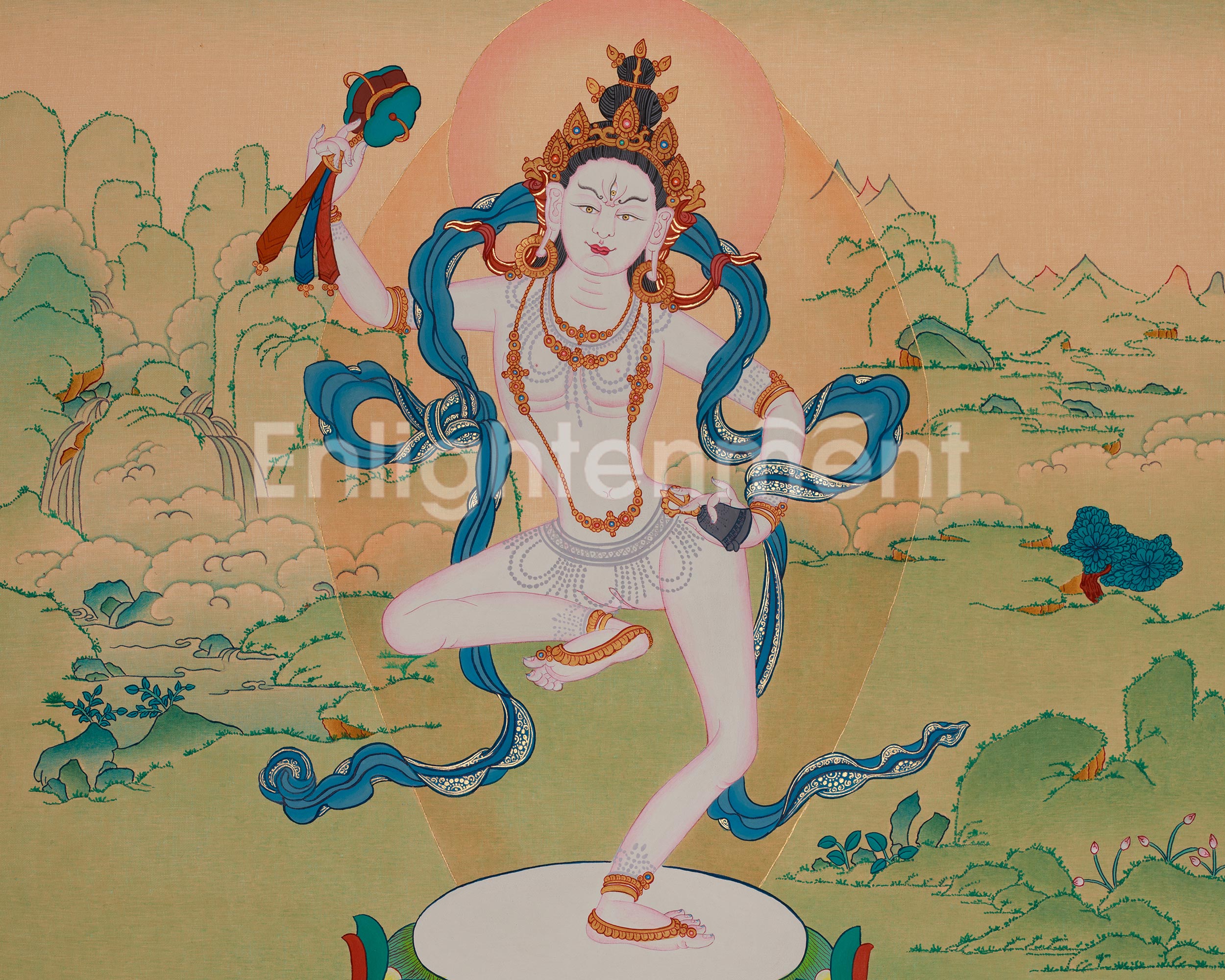 Tibetan Machig Labdron Thangka | Tibetan Yogini | The founder of The Chöd