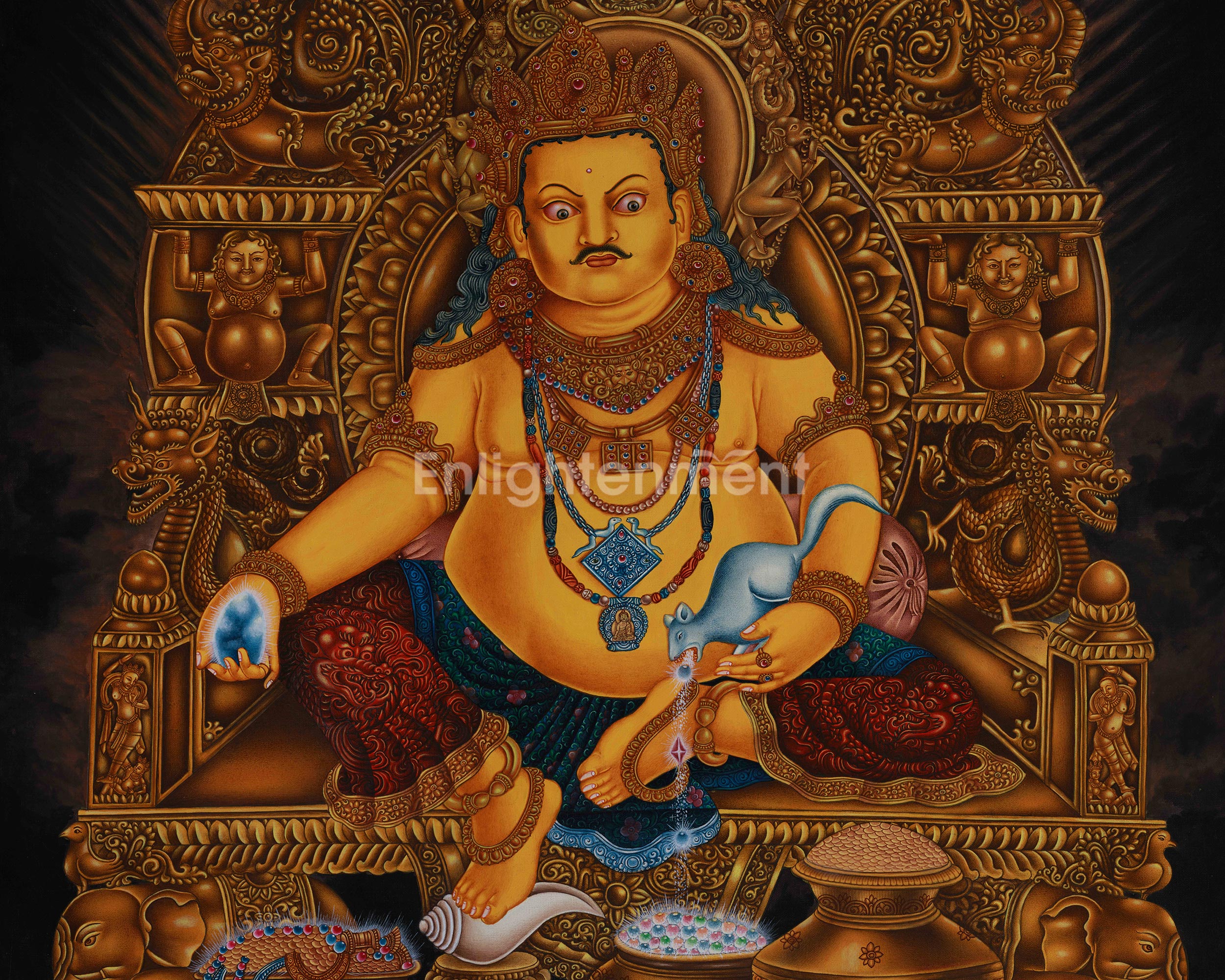 A Realistic Portrayal of Deity of Wealth, Jambhala | The Guardian of Prosperity