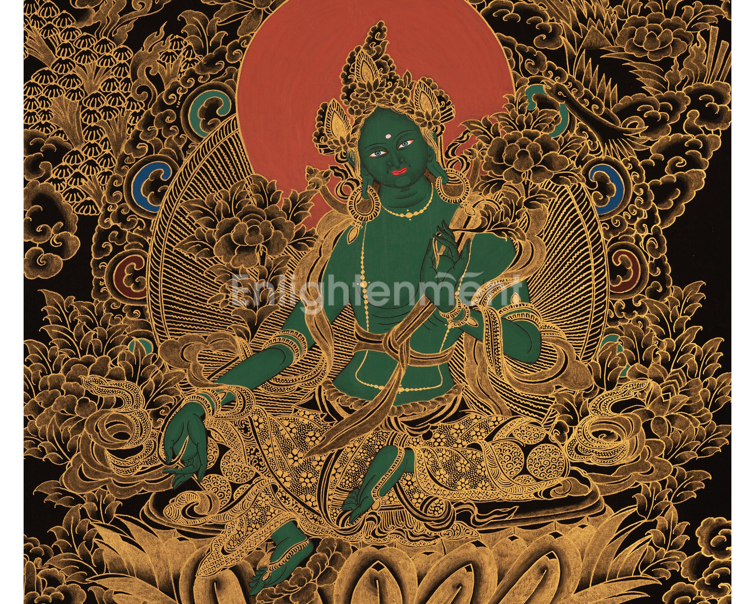 Green Tara Thangka | Healing Tara Painting | Wall Decors