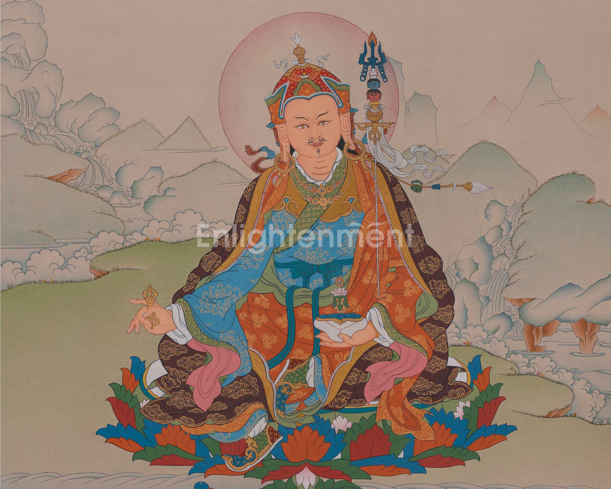 Guru Rinpoche Spiritual Thangka | Padmasambhava Art | Tibetan Master