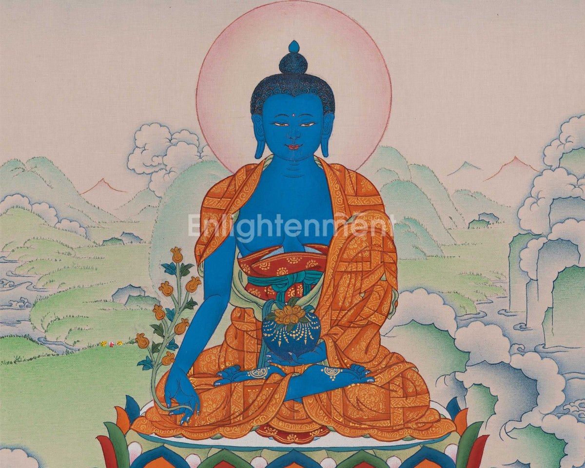 Bhaisajyaguru Buddhist Art | Medicine Buddha Painting | Sacred Buddhist Painting