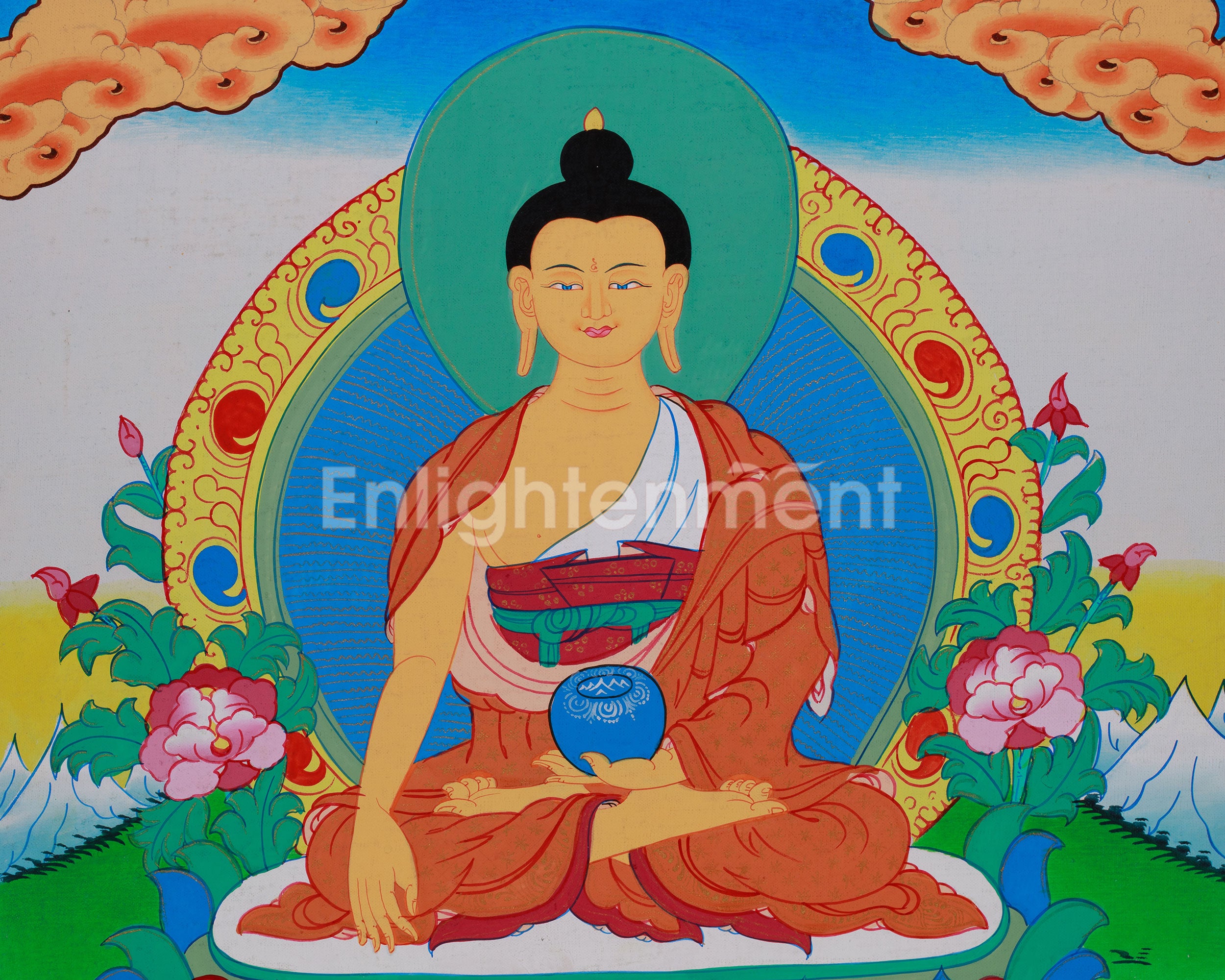 Enlightened Buddha Thangka | Authentic Depiction of Shakyamuni Buddha