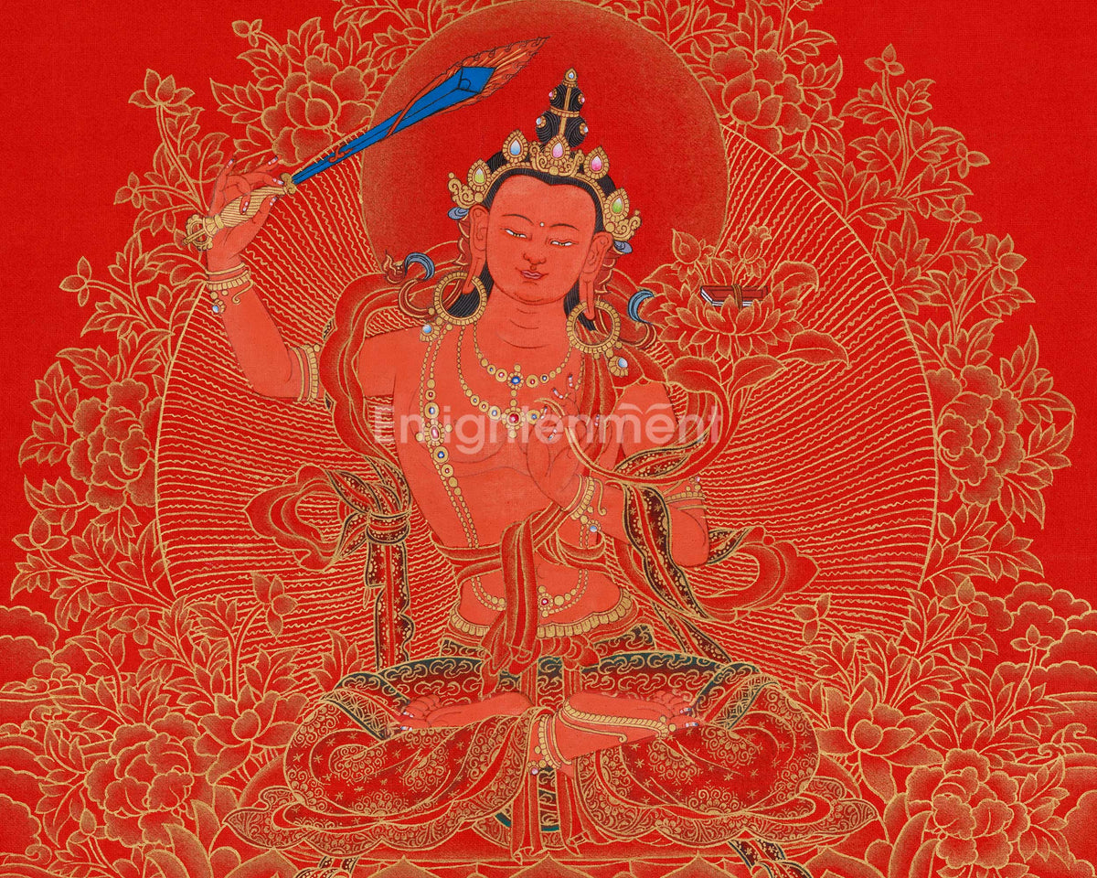 Manjushri Thangka Sword of Enlightenment | The Bodhisattva of Wisdom