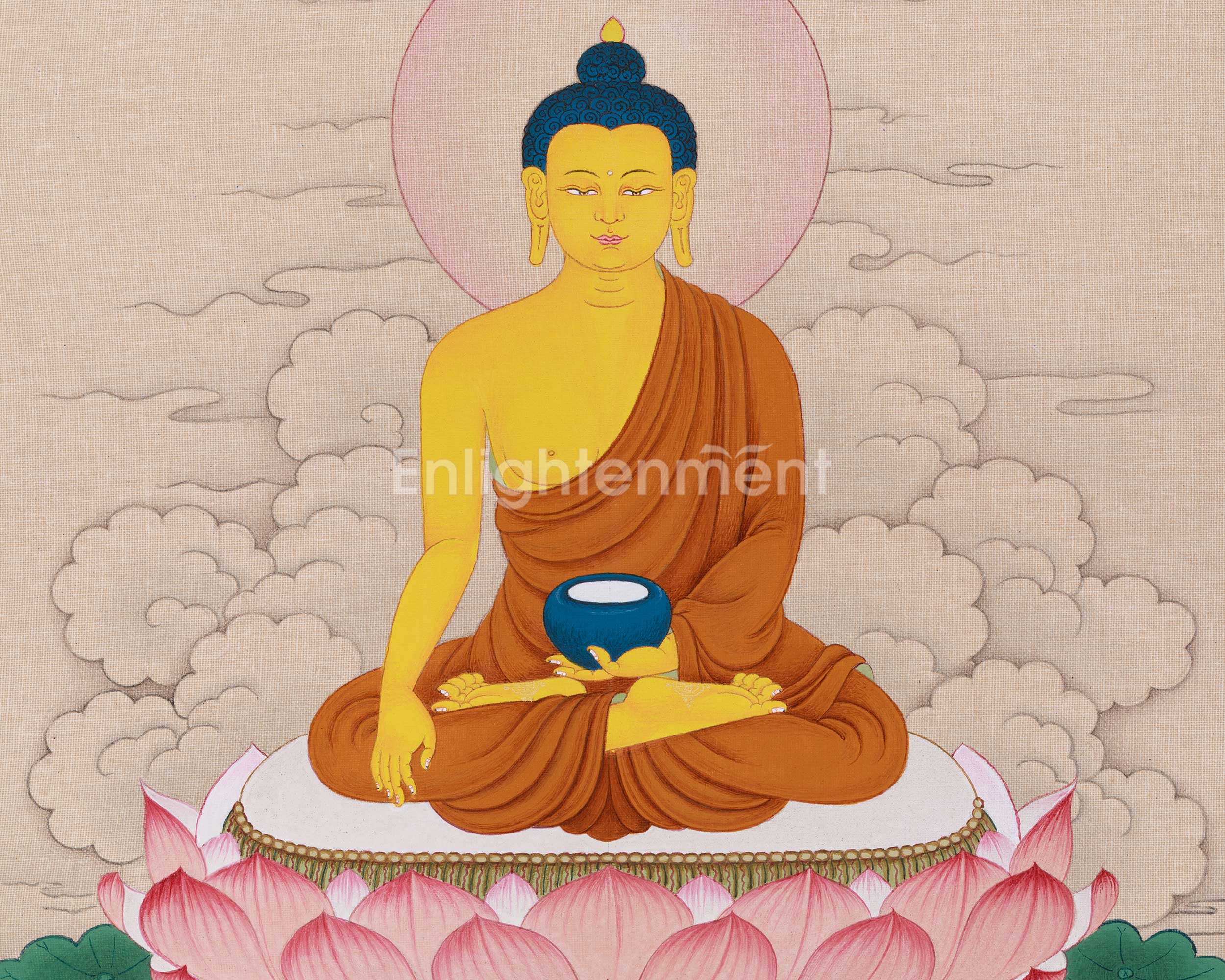 Shakyamuni Buddha Peaceful Thangka | A Sacred Symbol of Enlightenment and Tranquility