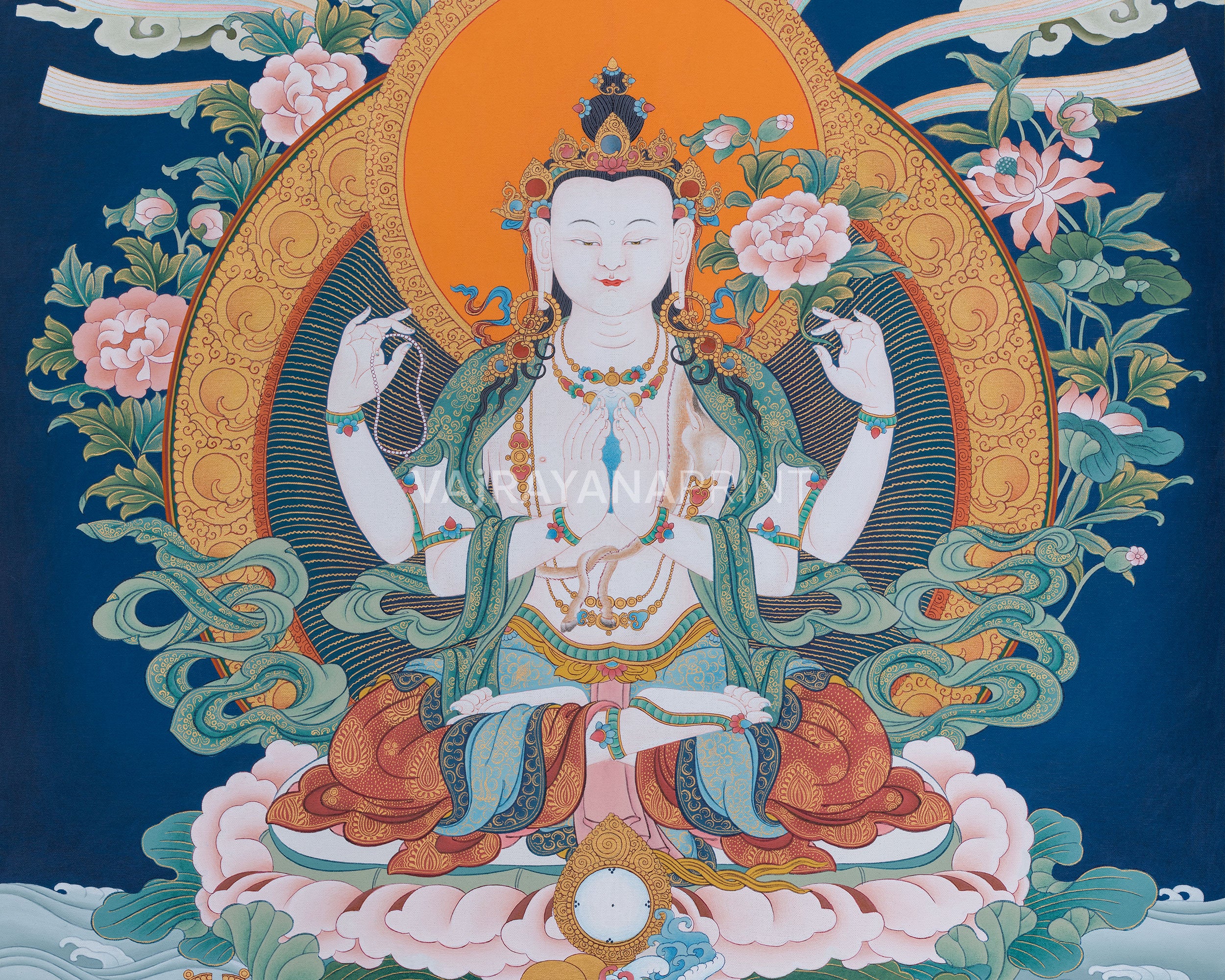 Four Armed Avalokiteshvara Print | High Quality Chenrezig Art