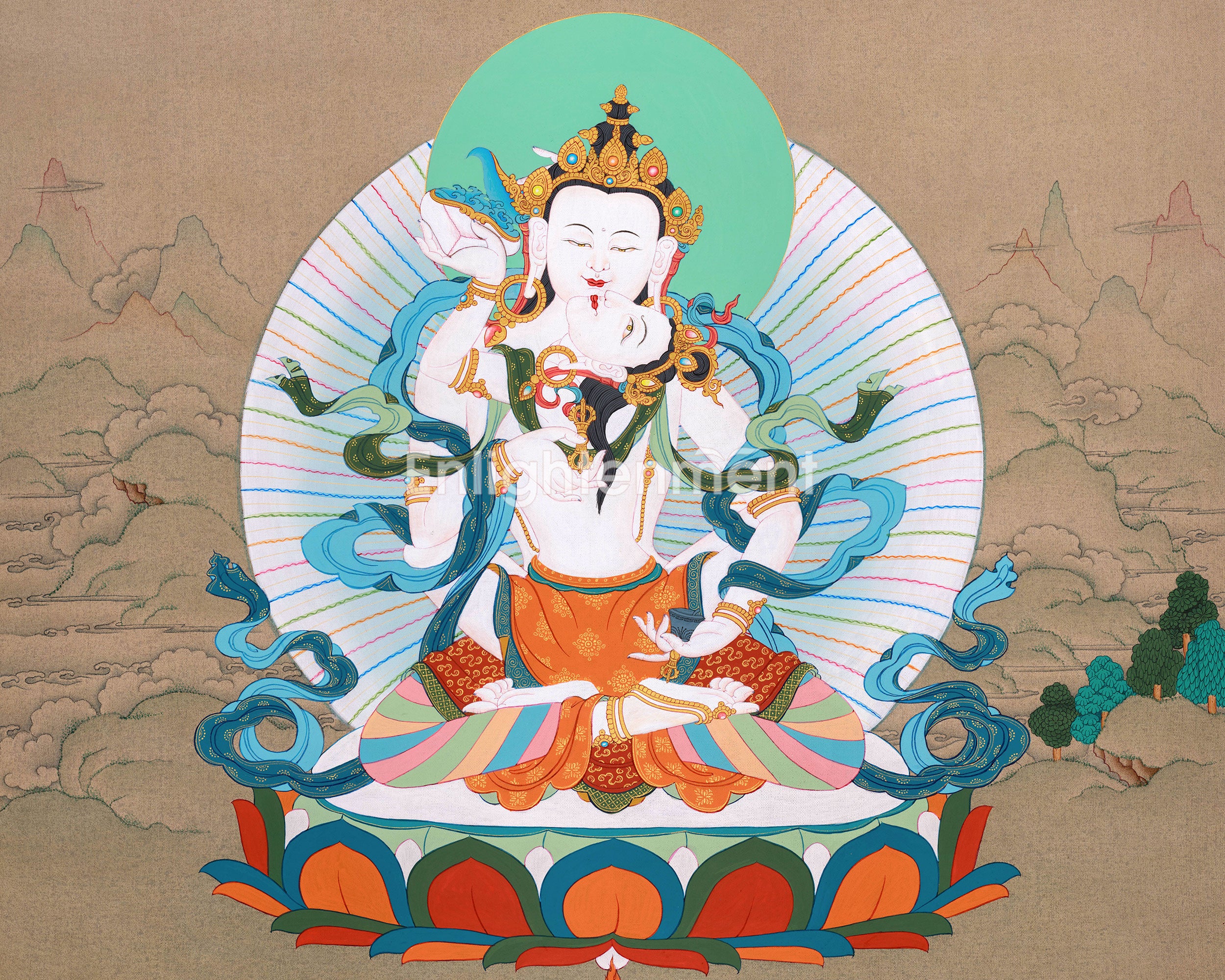 Yabyum Vajrasattva Thangka for Practice