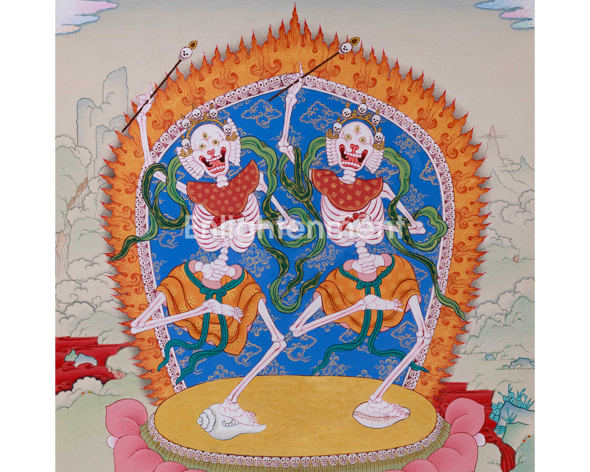 Citipatti: The Dancing Skeletons Thangka