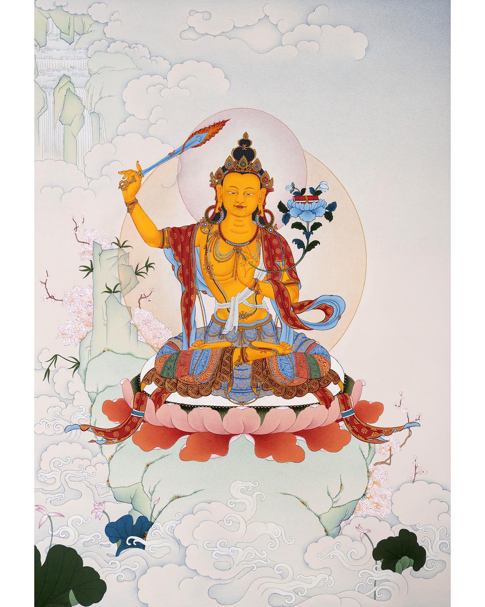 Manjushri Thangka | Tibetan Deity Art