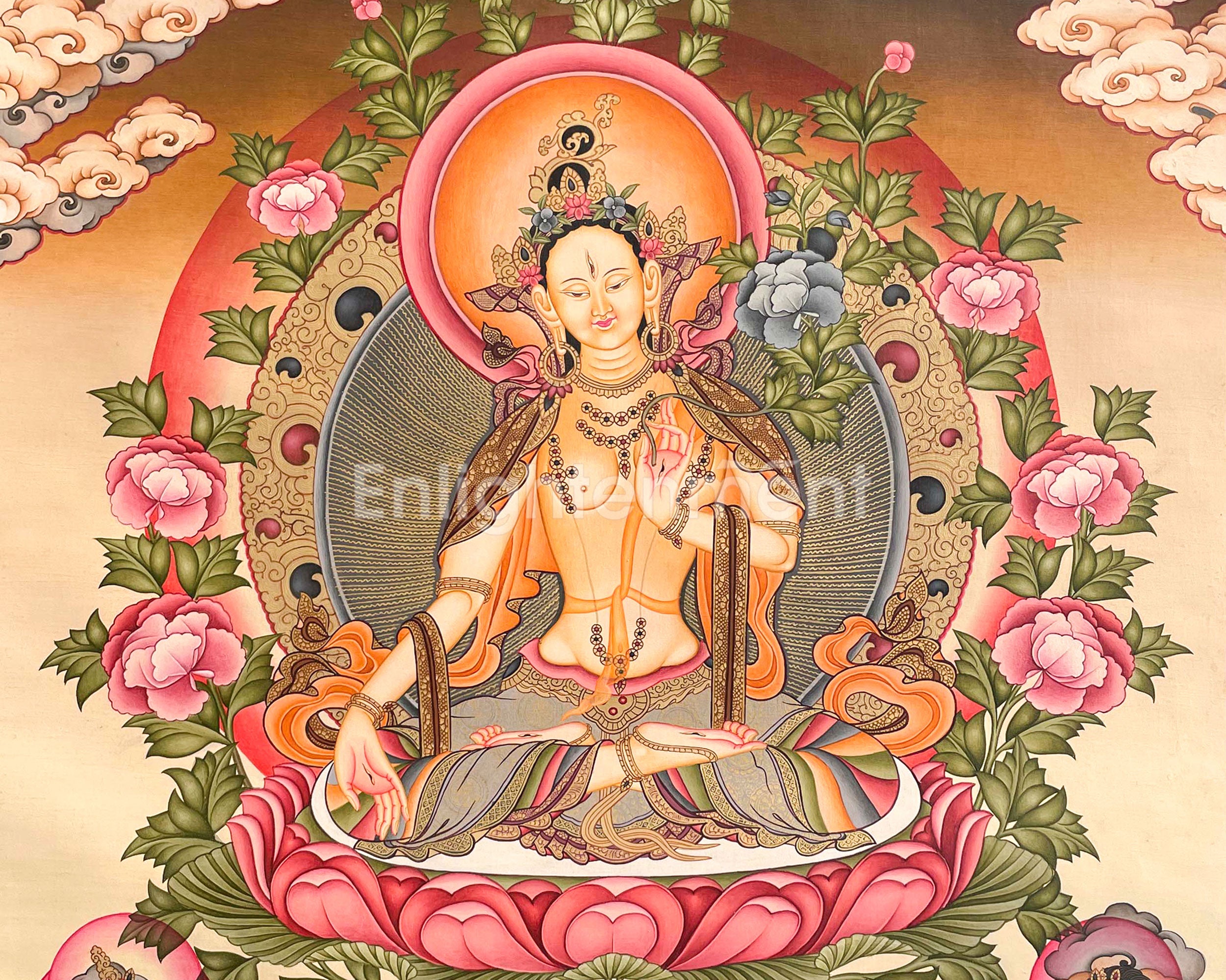 Mother White Tara Painting | Traditional Religious Wall Decor