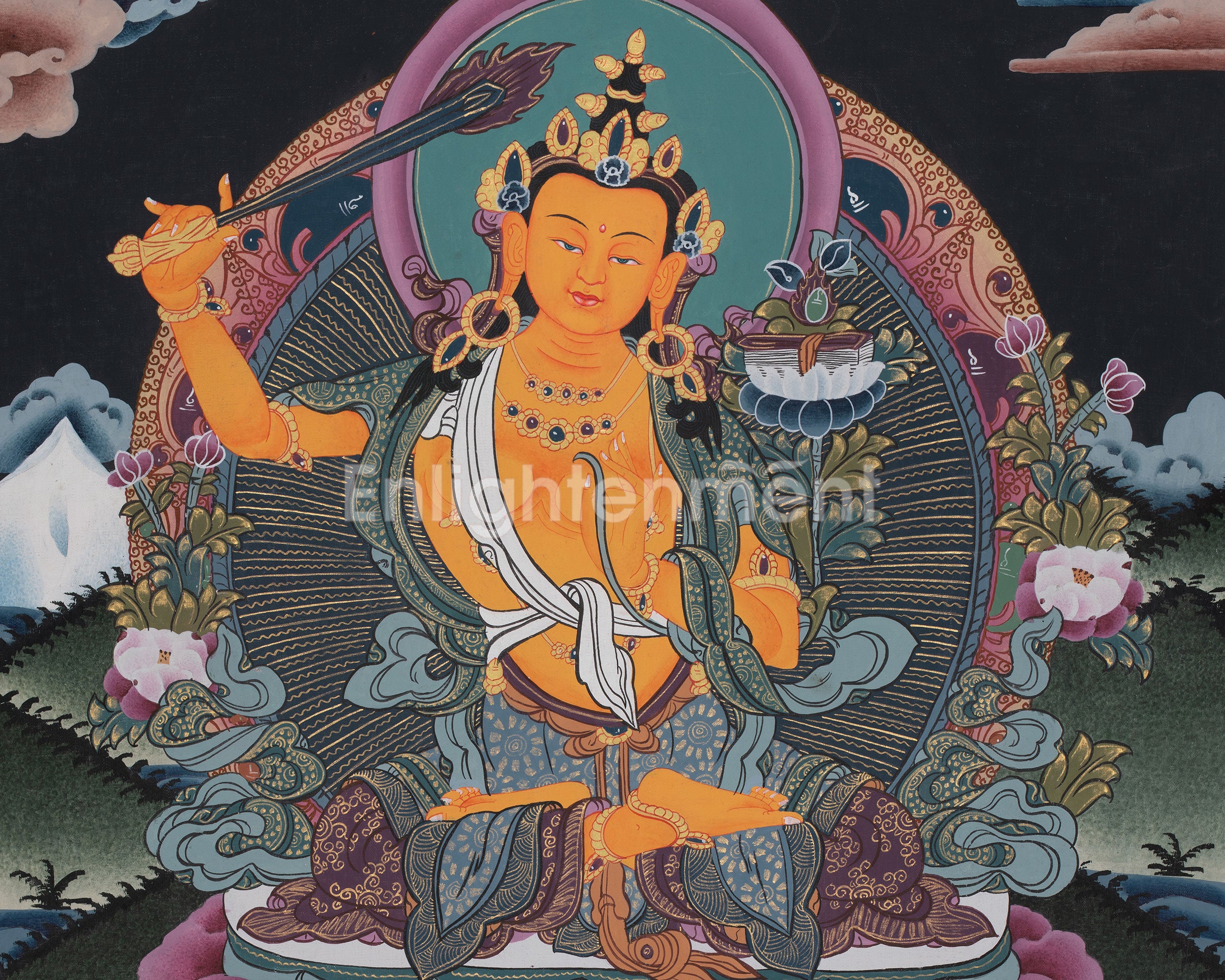 Manjushri Bodhisattva Art | Embodiment of Wisdom, Clarity, and Enlightenment