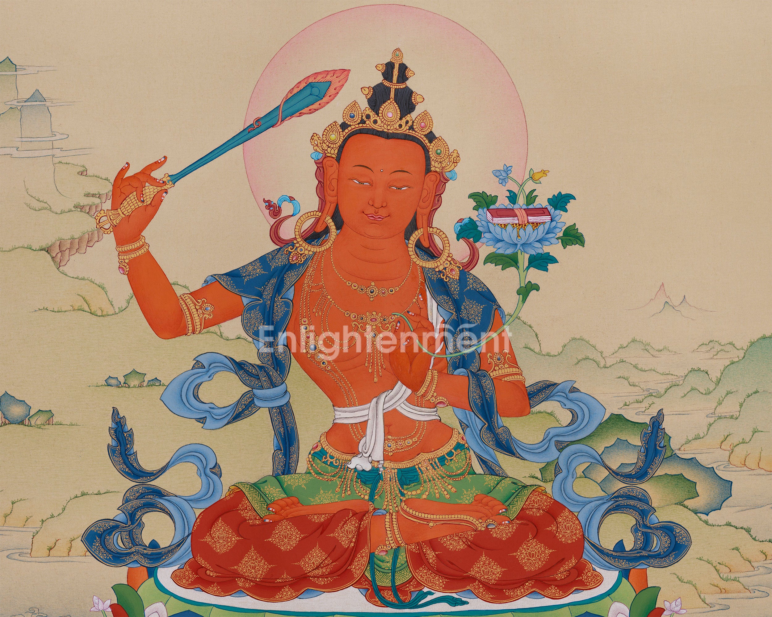 Bodhisattva of Wisdom Manjushri | Radiating Knowledge and Spiritual Guidance