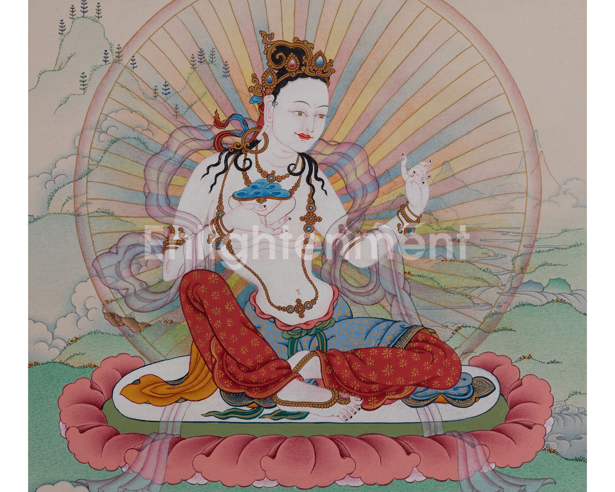 Deity of Blissful Wisdom, Sukha Siddhi Thangka | Traditional Karma Gadri Style